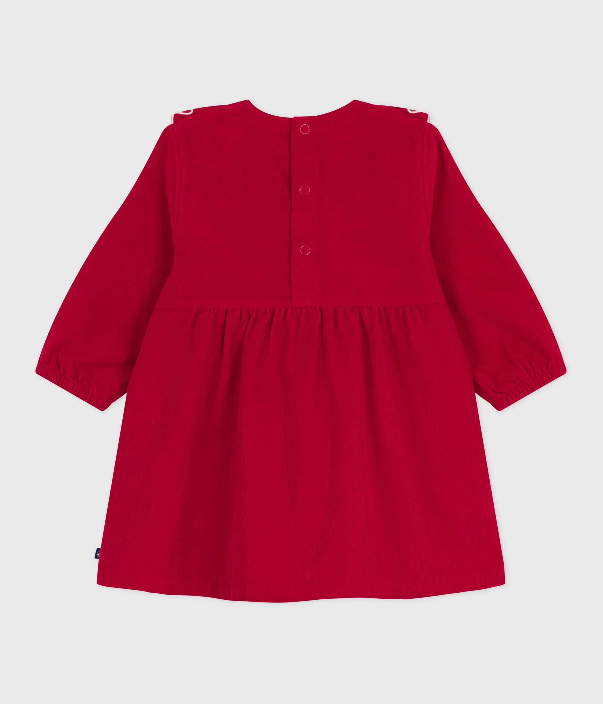 robe-bébé-en-velours-côtelé-manches-longues-unie