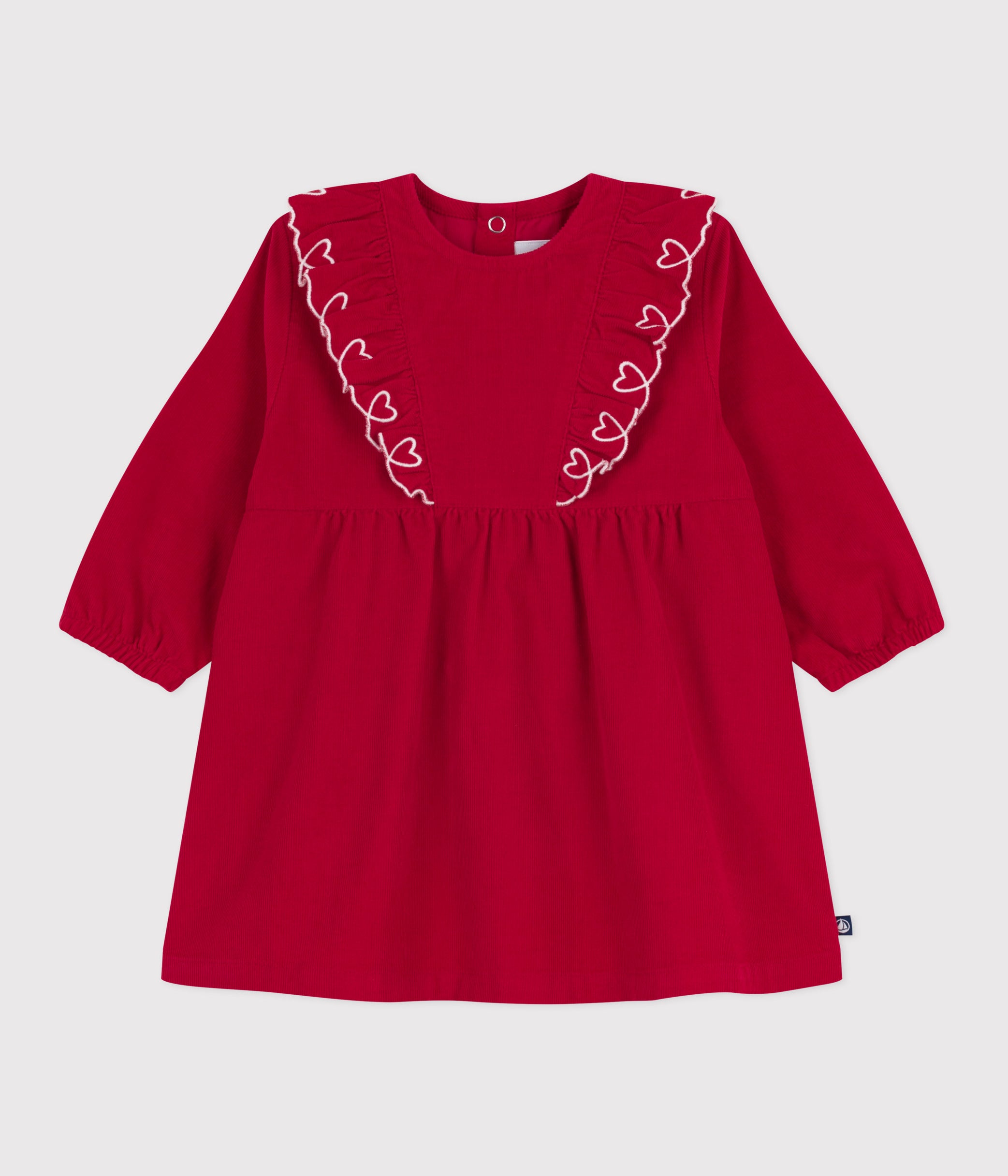 robe-bébé-en-velours-côtelé-manches-longues-unie