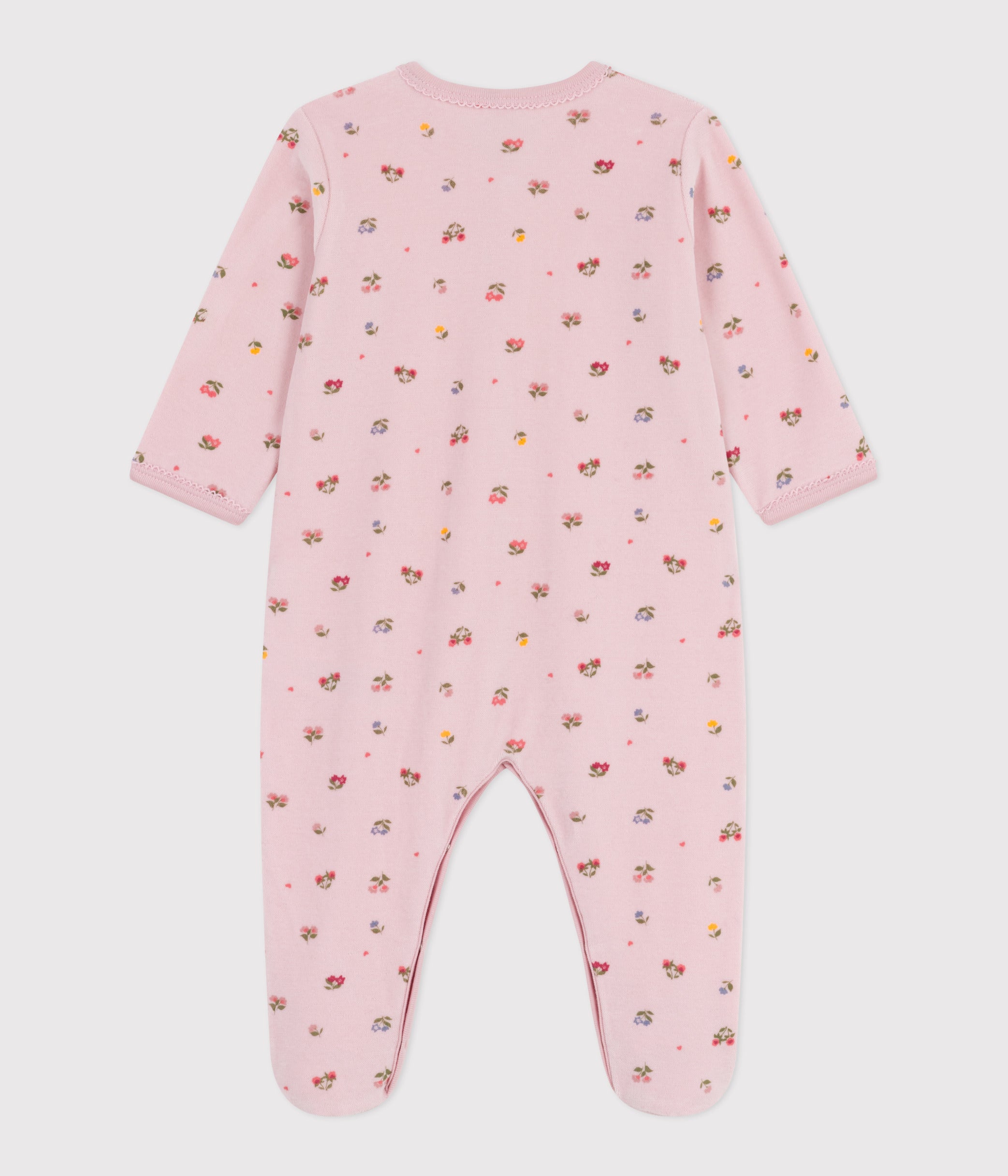 pyjama-bébé-en-velours-imprimé-fleuri