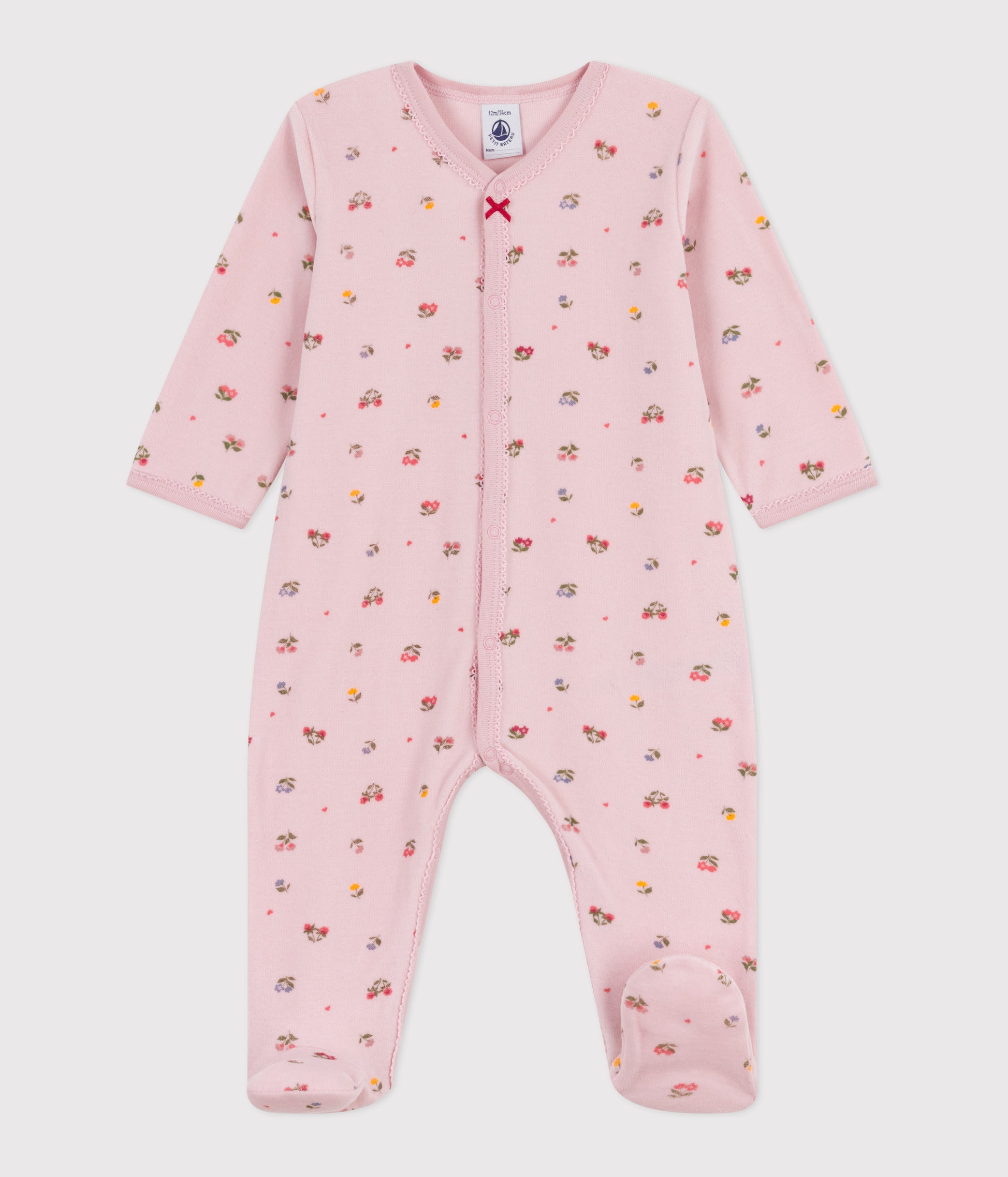 pyjama-bébé-en-velours-imprimé-fleuri