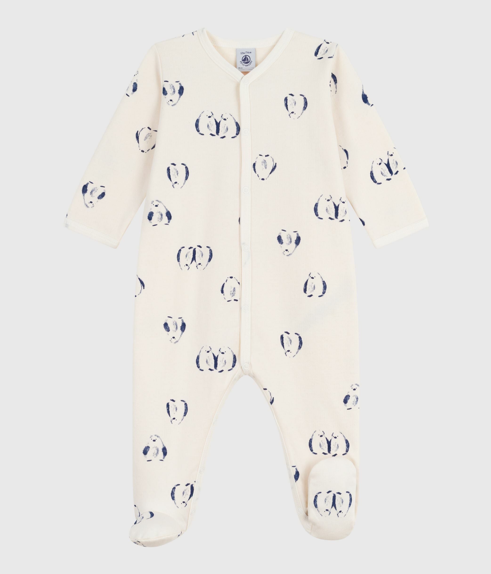 pyjama-bébé-en-molleton-gratté-avec-col-pétale-imprimé-fleuri
