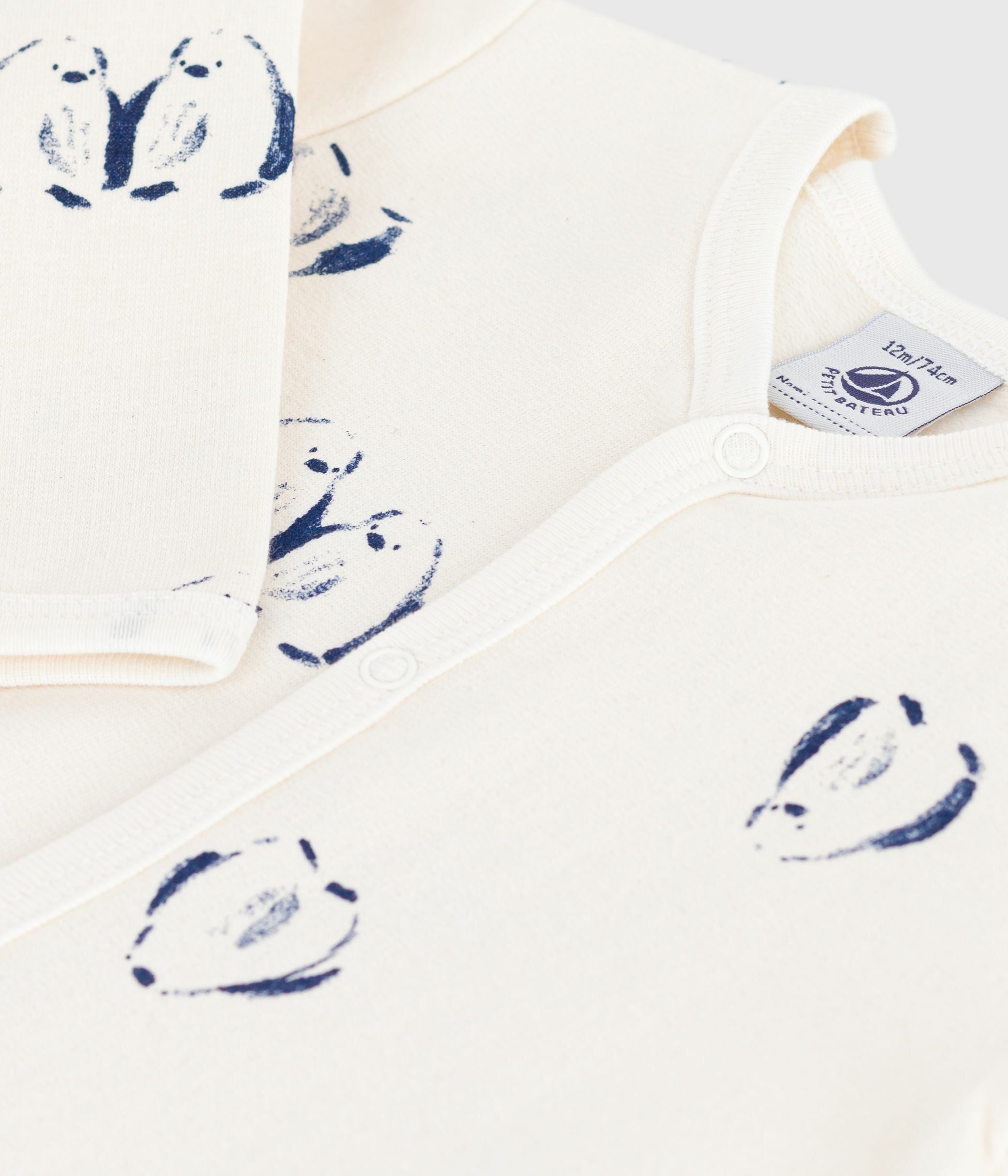 pyjama-bébé-en-molleton-gratté-avec-col-pétale-imprimé-fleuri