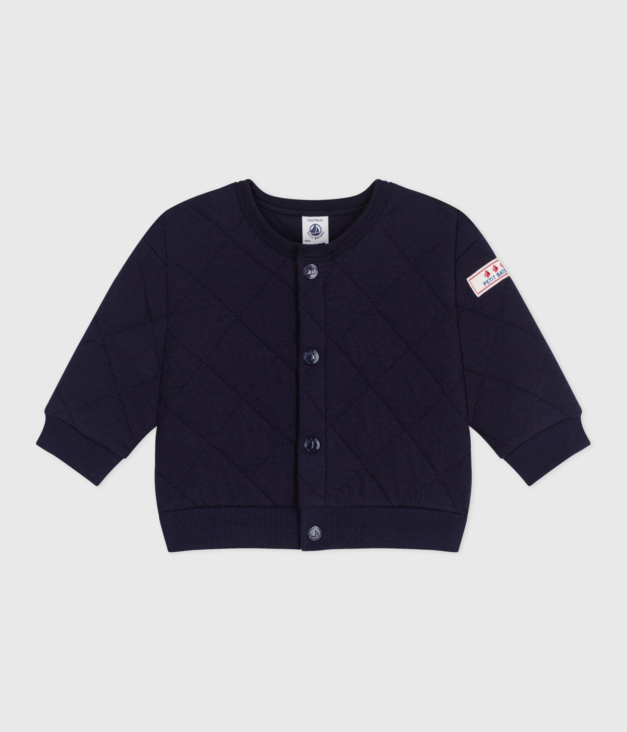 cardigan-bébé-en-coton-épais-uni