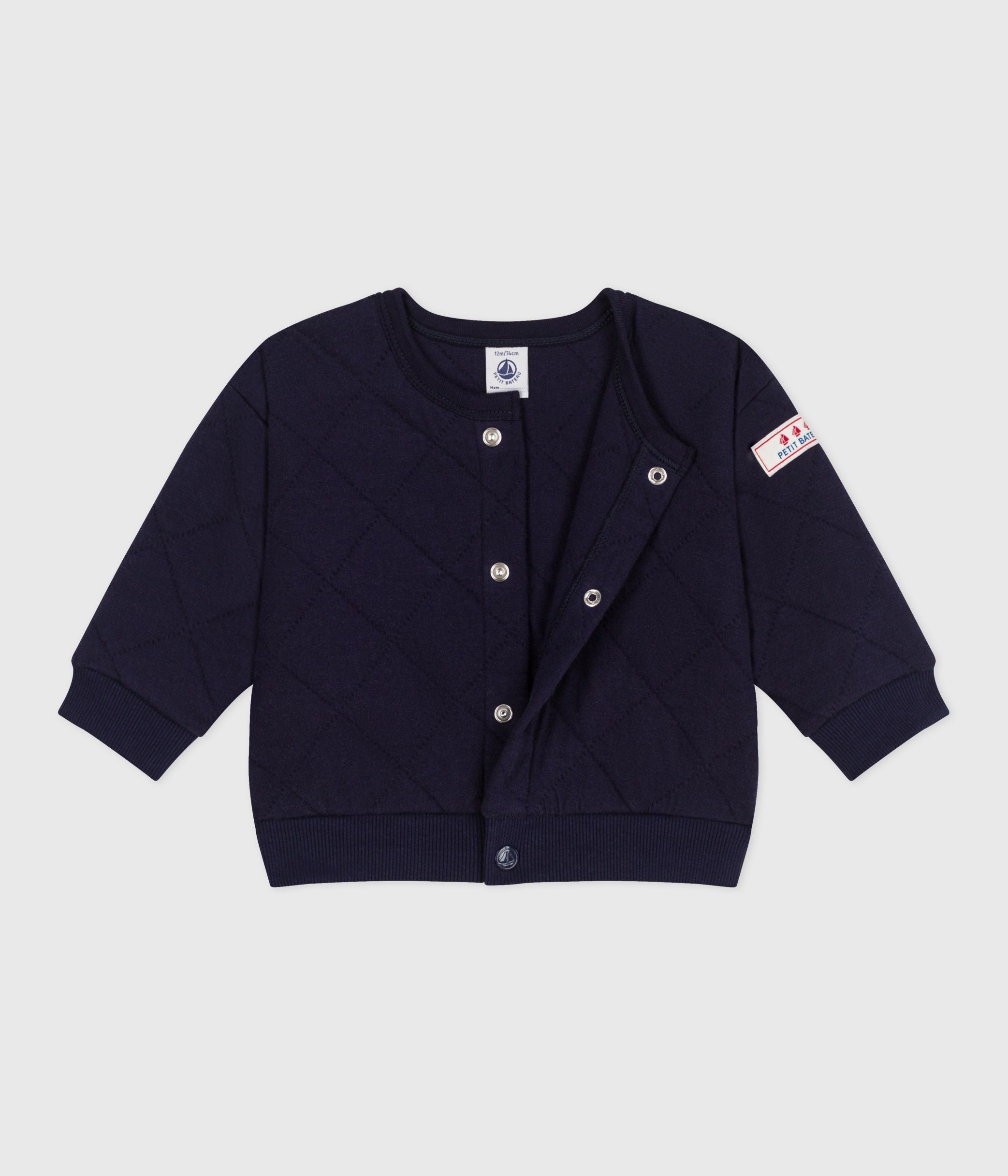 cardigan-bébé-en-coton-épais-uni