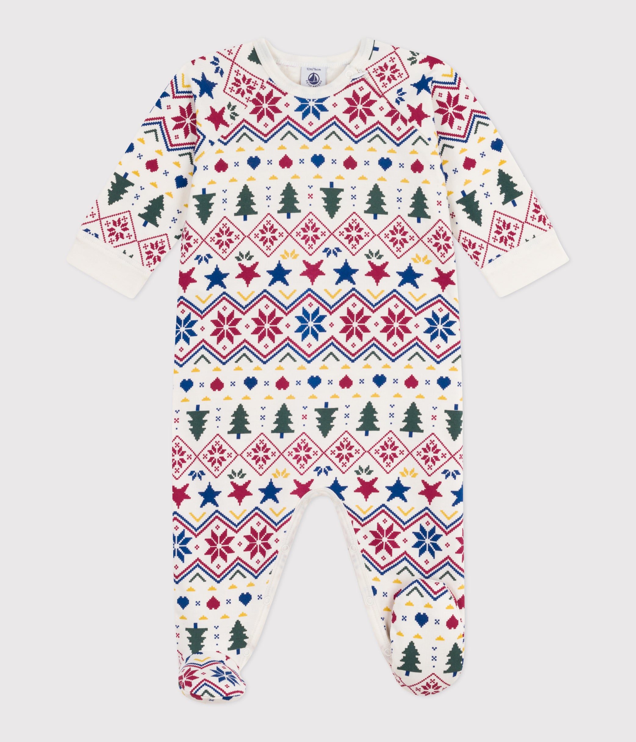 pyjama-zippé-bébé-en-molleton-gratté-imprimé-noël