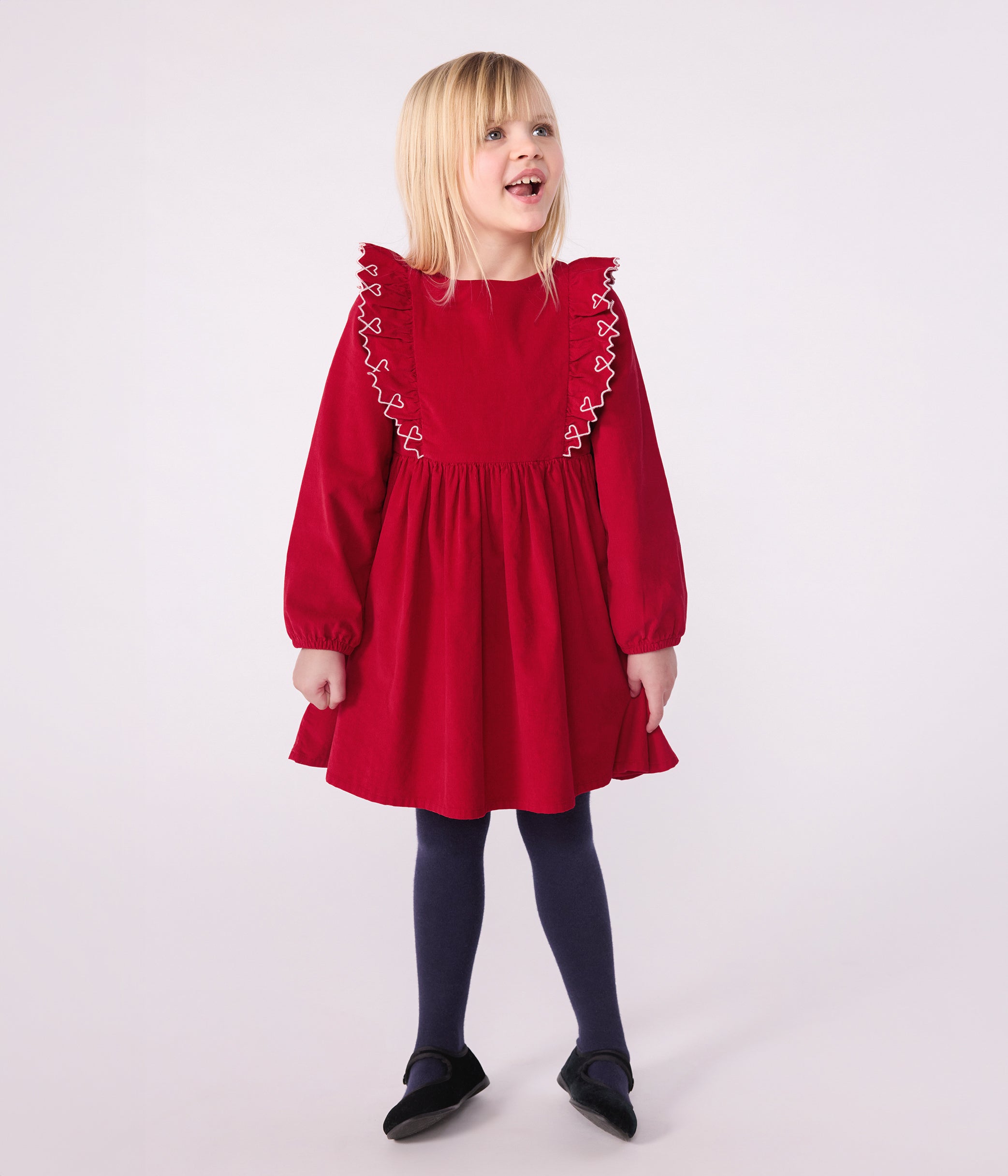 robe-enfant-manches-longues-en-velours-unie