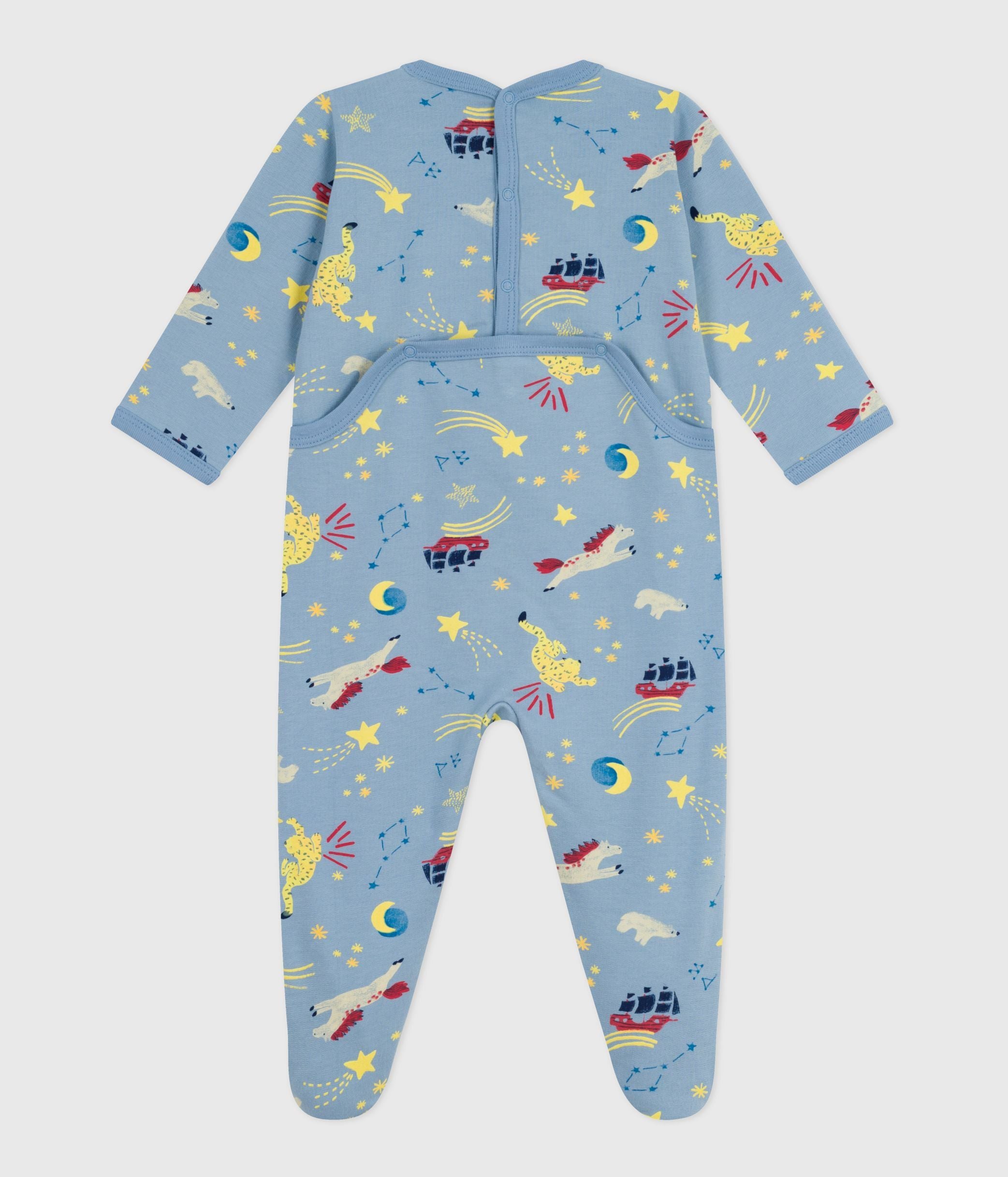pyjama-bébé-en-molleton-gratté-ouverture-au-dos-imprimé