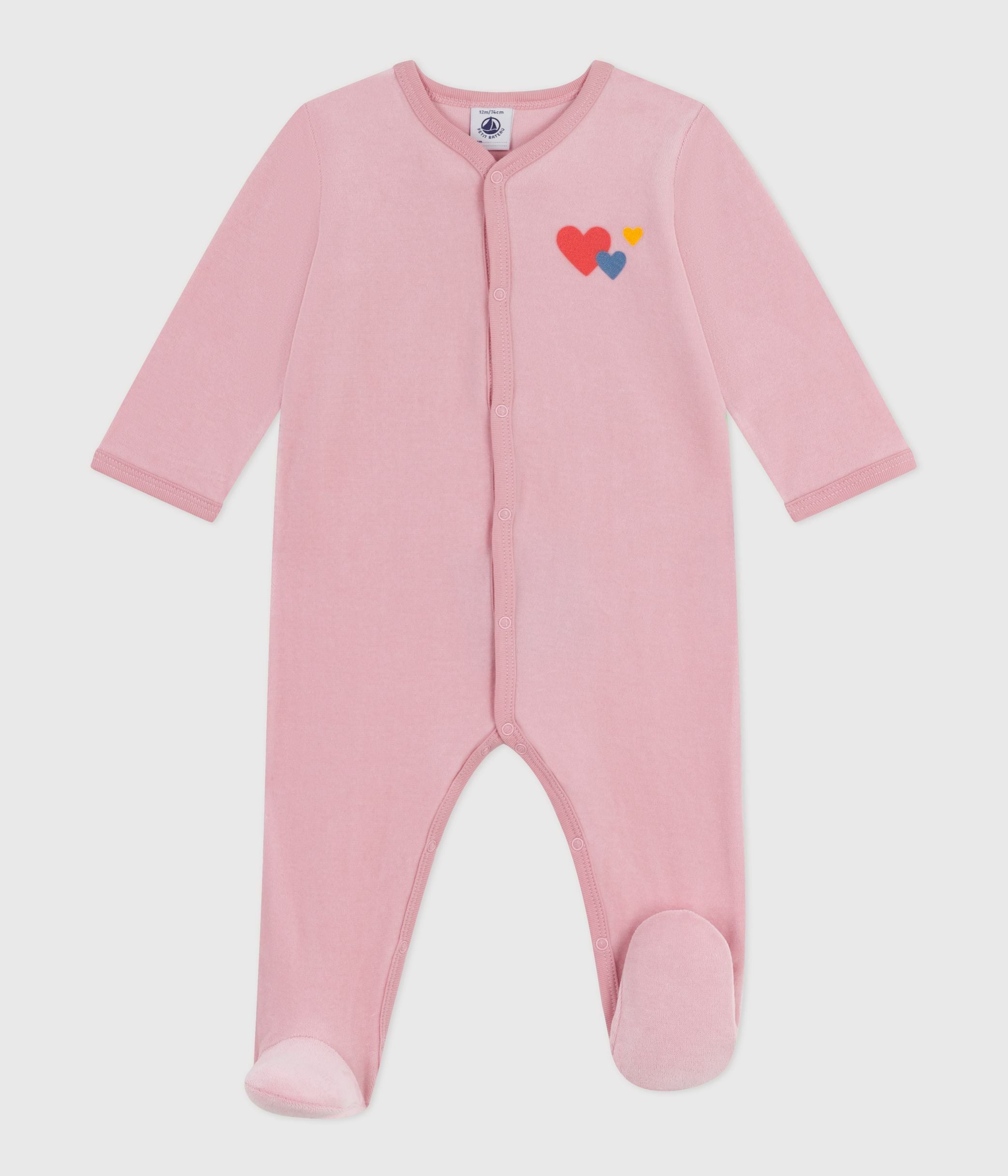 pyjama-bébé-en-velours-uni