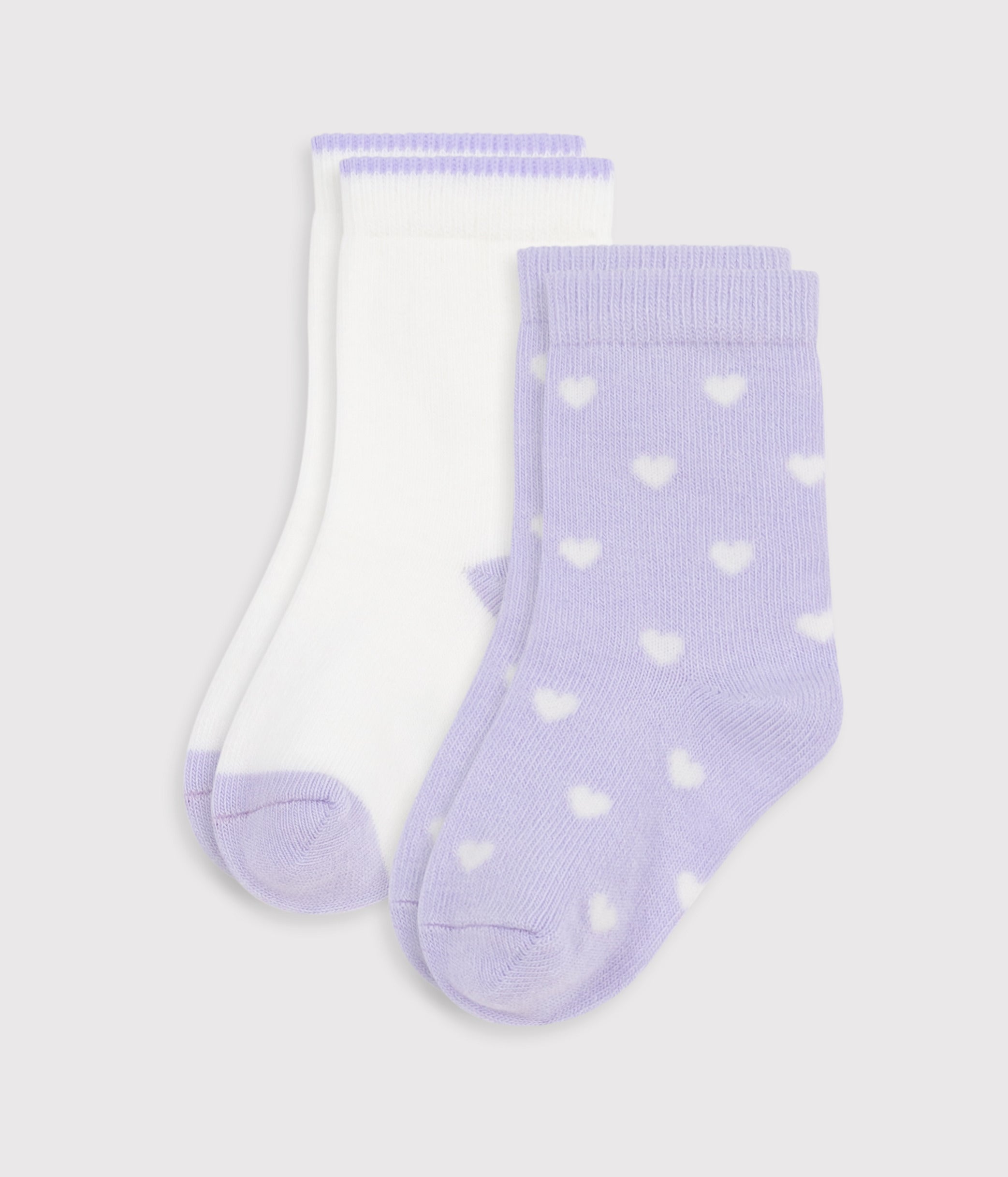 lot-de-2-paires-de-chaussettes-bébé-en-coton-imprimé-cœurs
