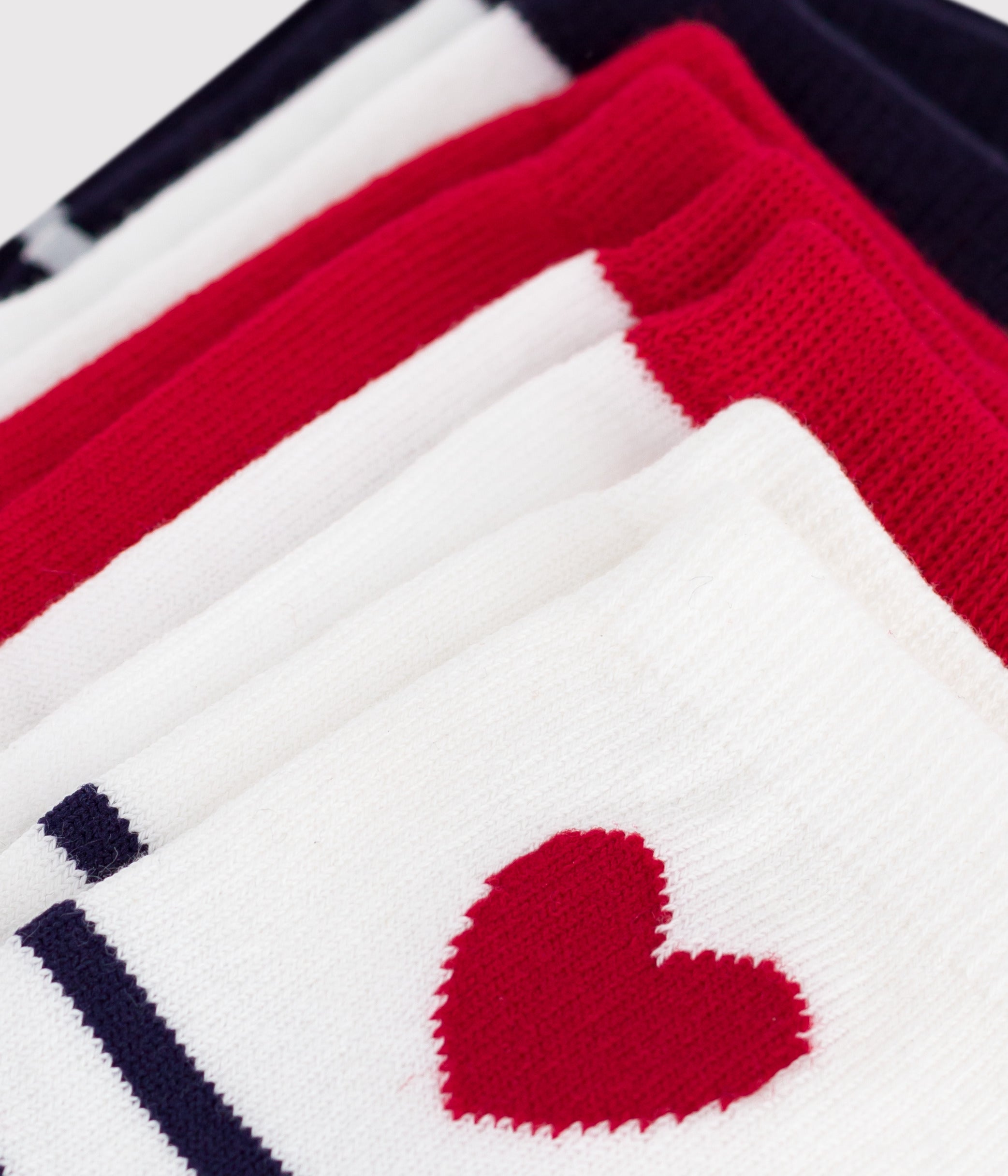 lot-de-5-paires-de-chaussettes-bébé-rayures-et-cœurs