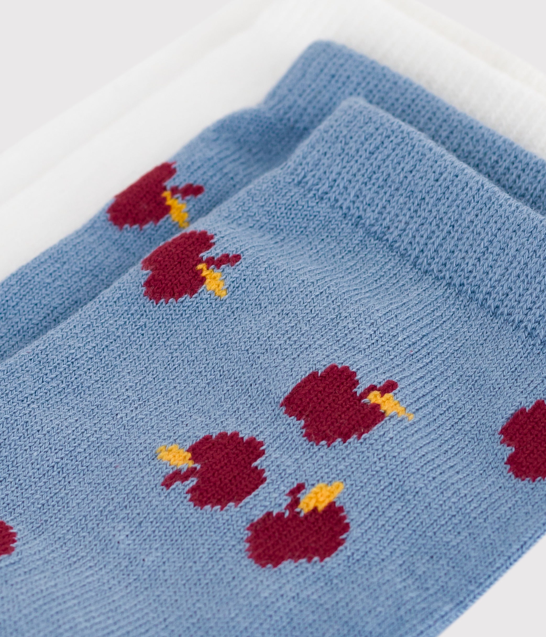 lot-de-2-paires-de-chaussettes-enfant-en-coton-imprimé-pommes