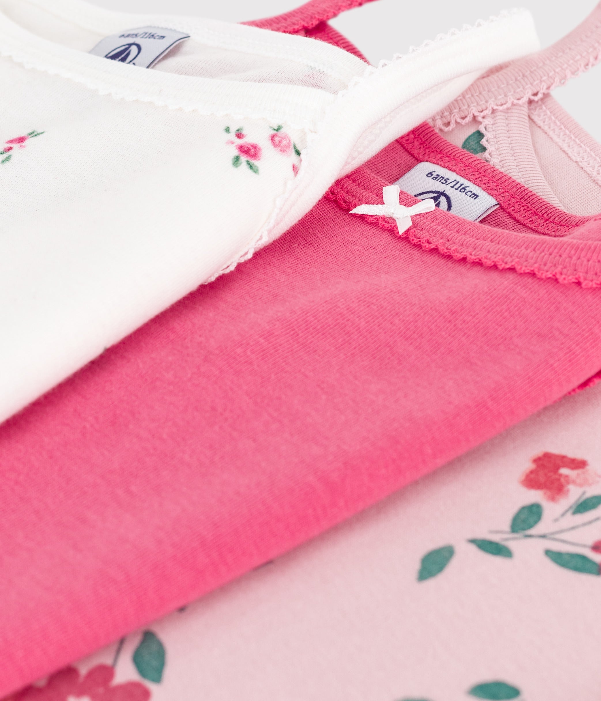 lot-de-3-chemises-à-bretelles-en-coton-imprimé-fleurs
