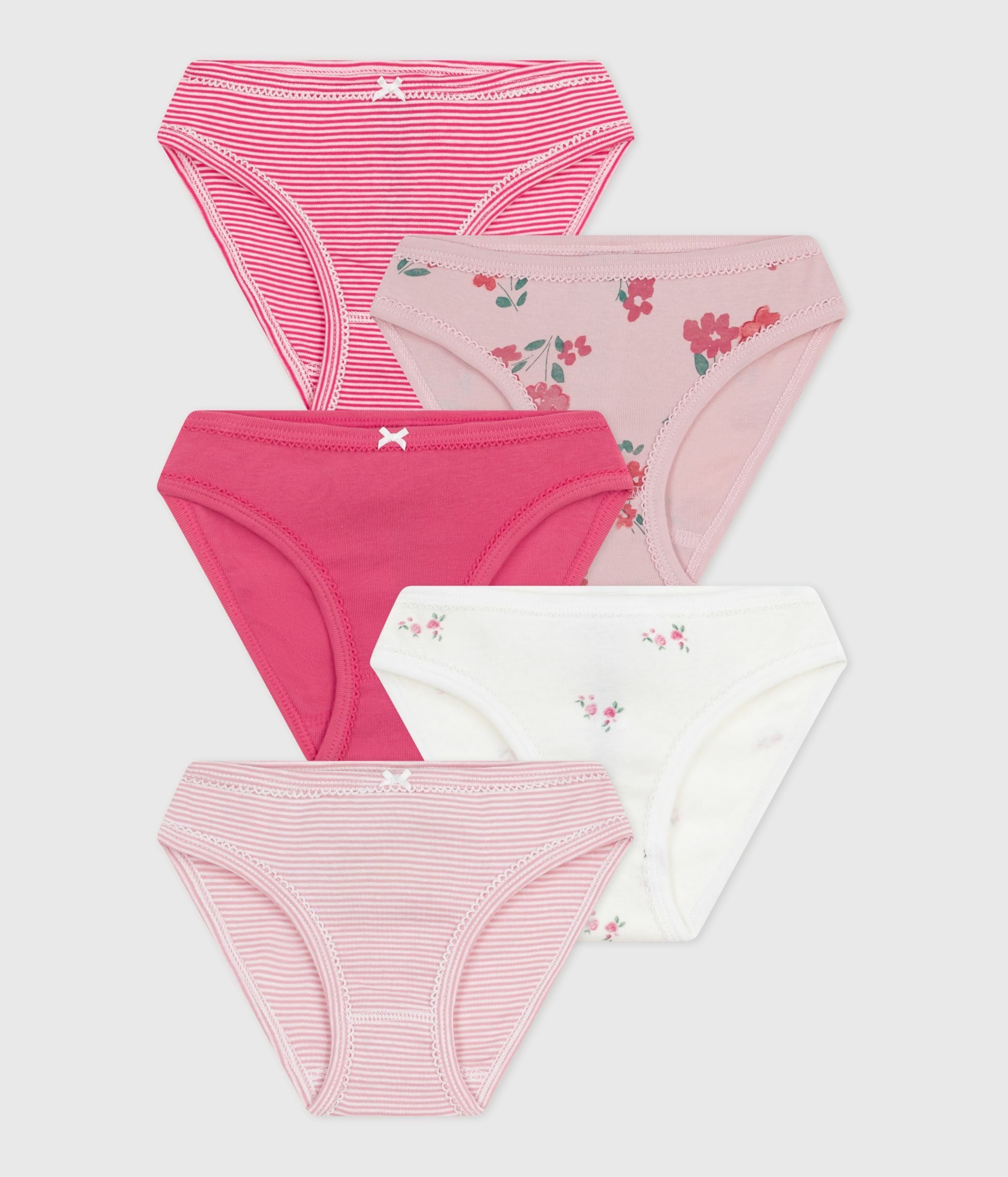 lot-de-5-culottes-enfant-en-coton-imprimé-fleurs