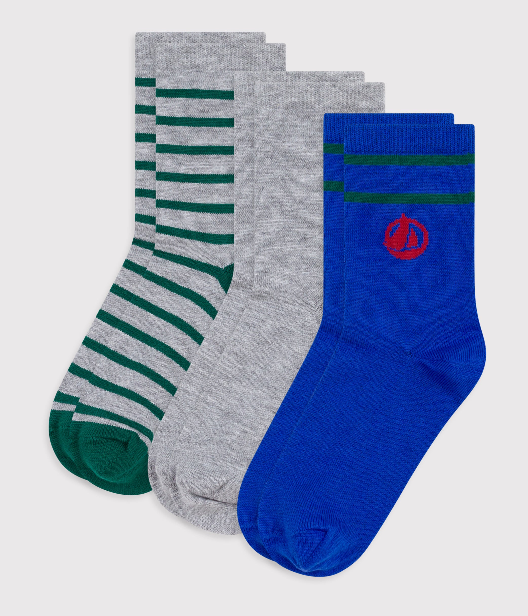 lot-de-3-paires-de-chaussettes-enfant-rayées-en-coton-logo