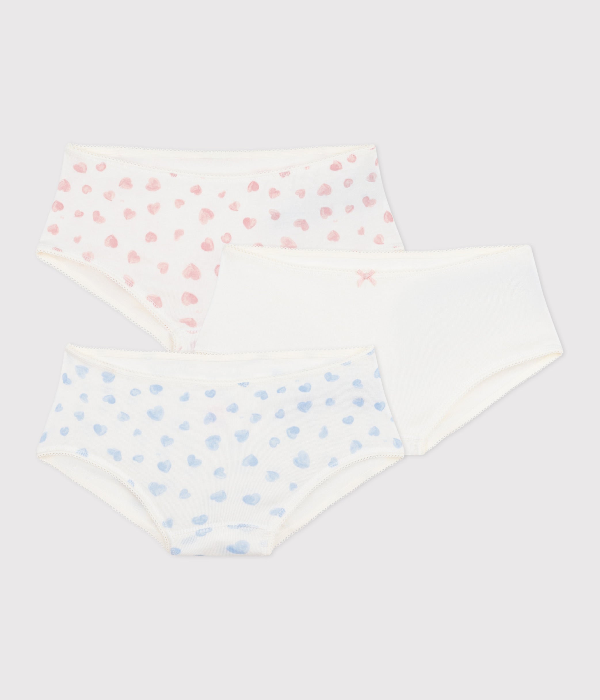 lot-de-3-shorties-enfant-en-coton-imprimé-cœurs