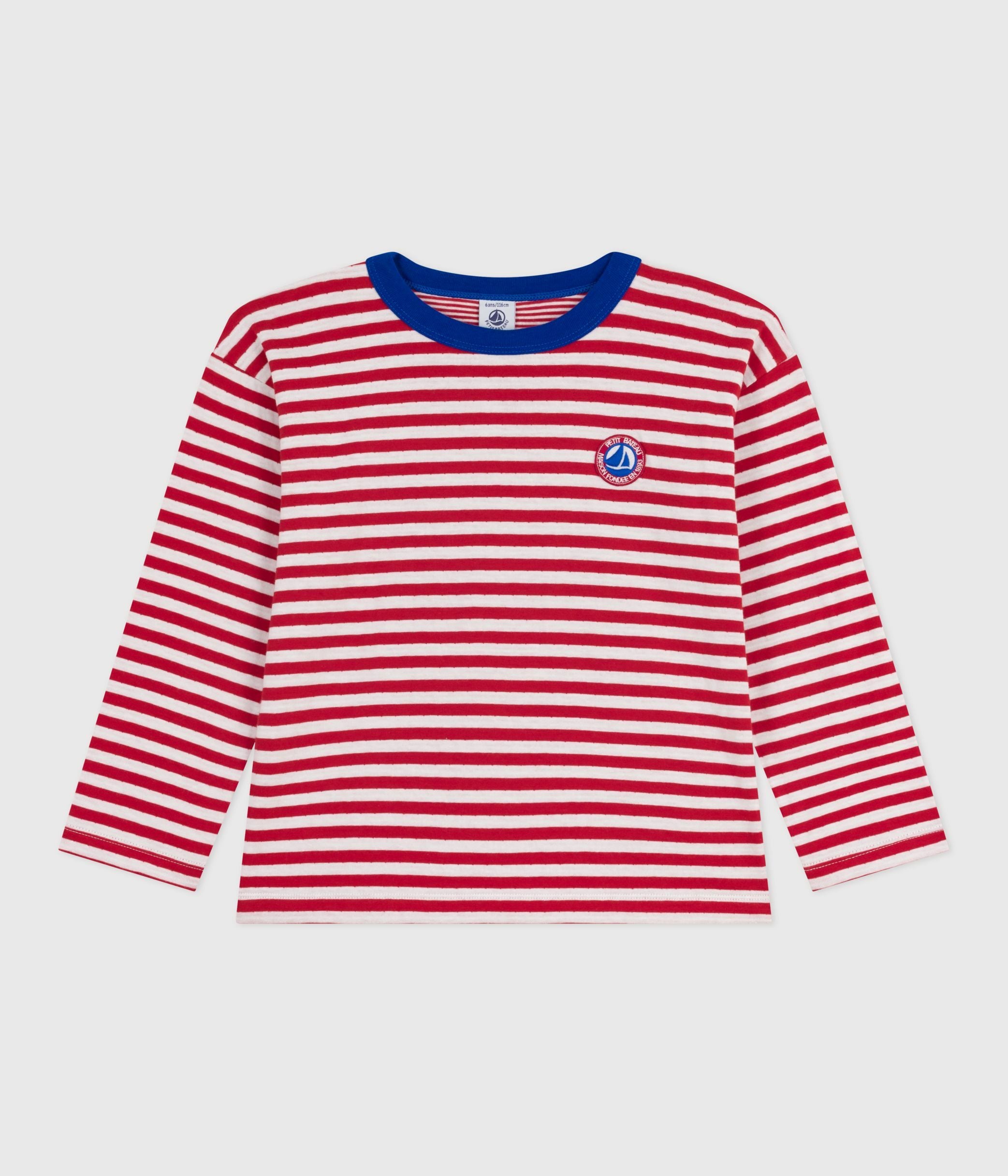 tee-shirt-enfant-manches-longues-en-coton-rayé