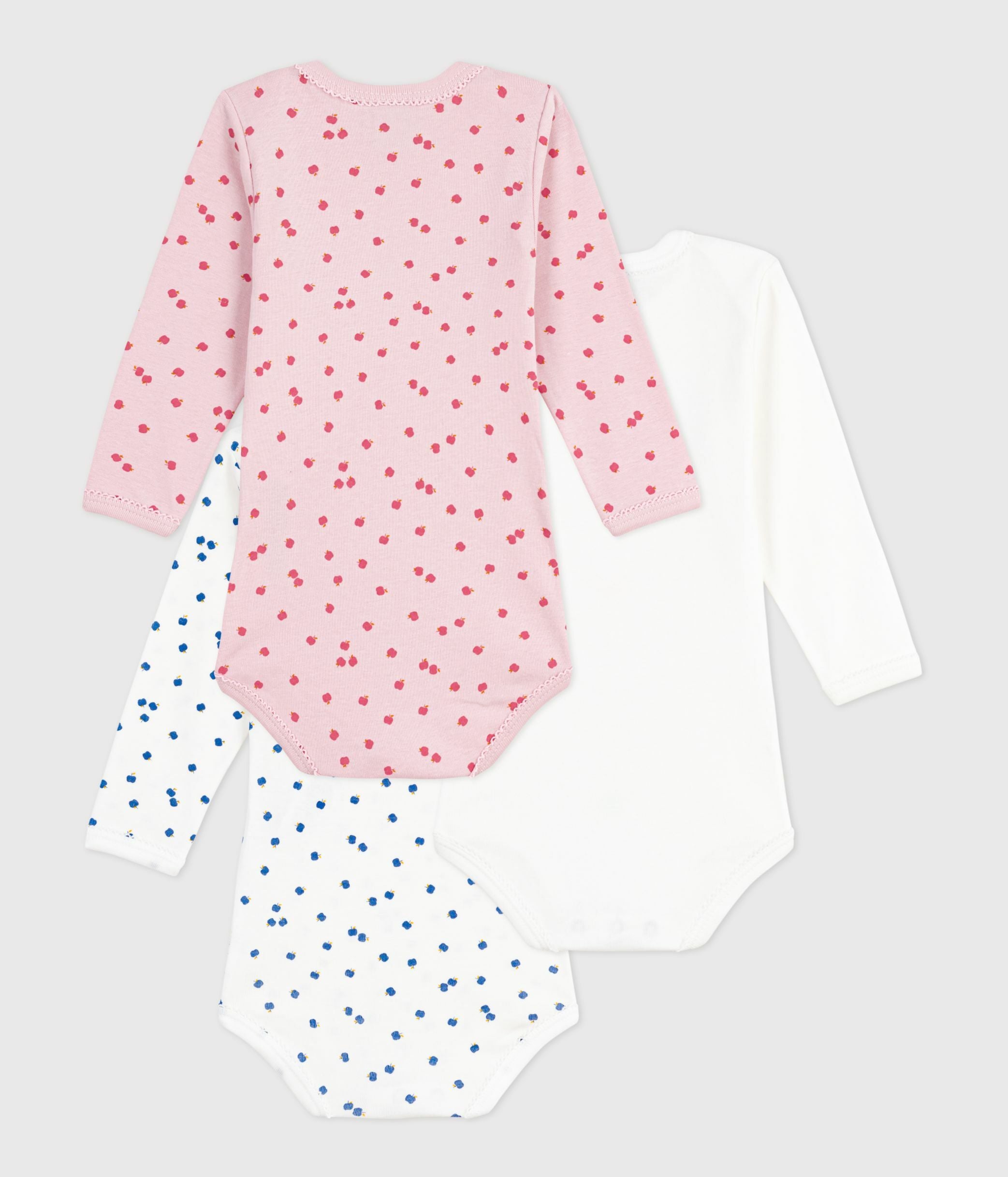 lot-de-3-bodies-manches-longues-en-coton-imprimé-pommes-bébé