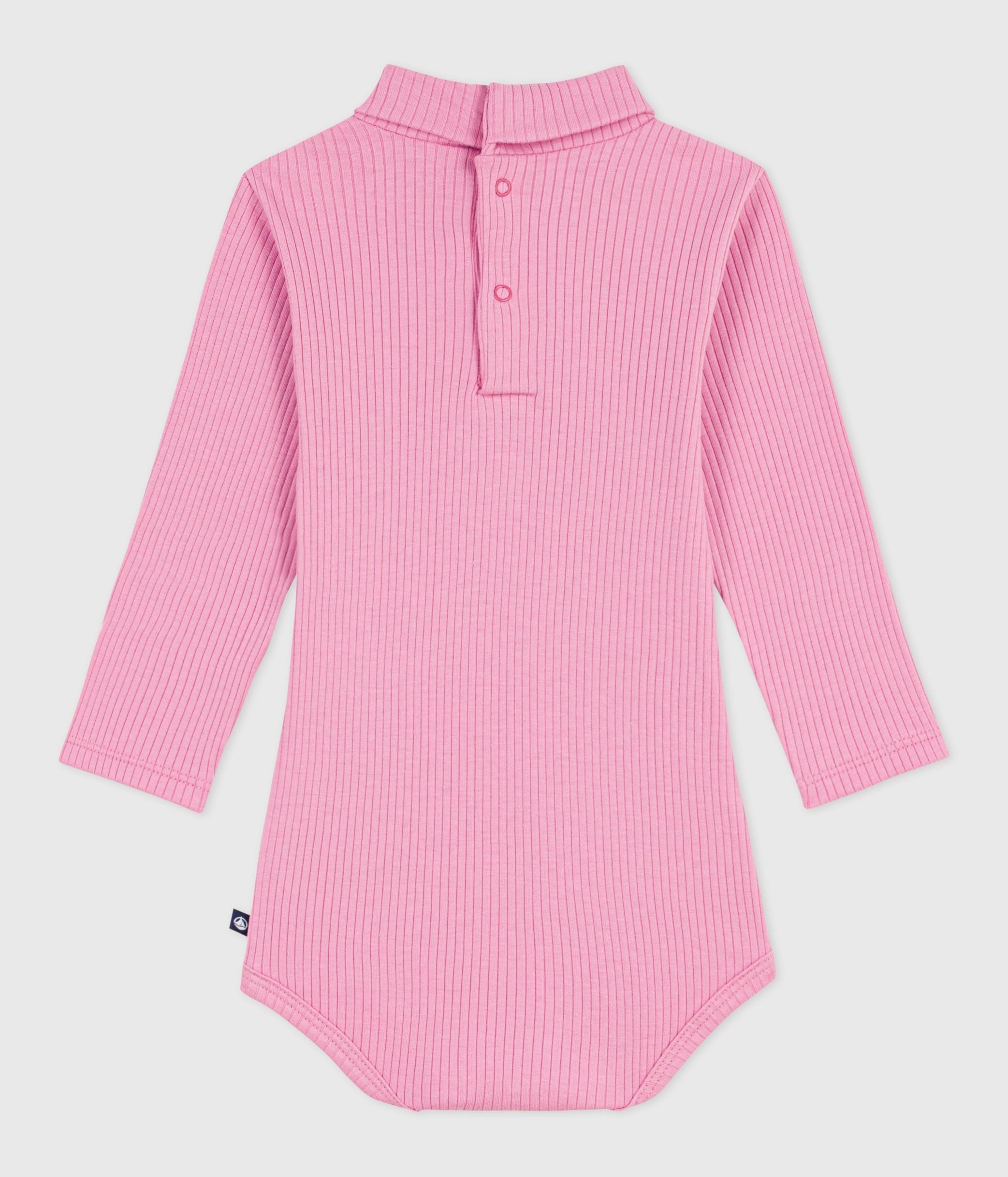 body-bébé-col-roulé-en-coton-uni