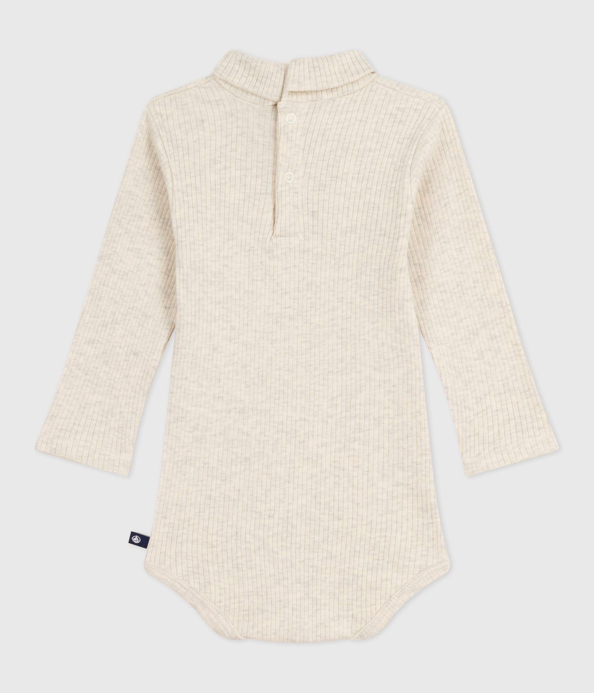 body-bébé-col-roulé-en-coton-uni
