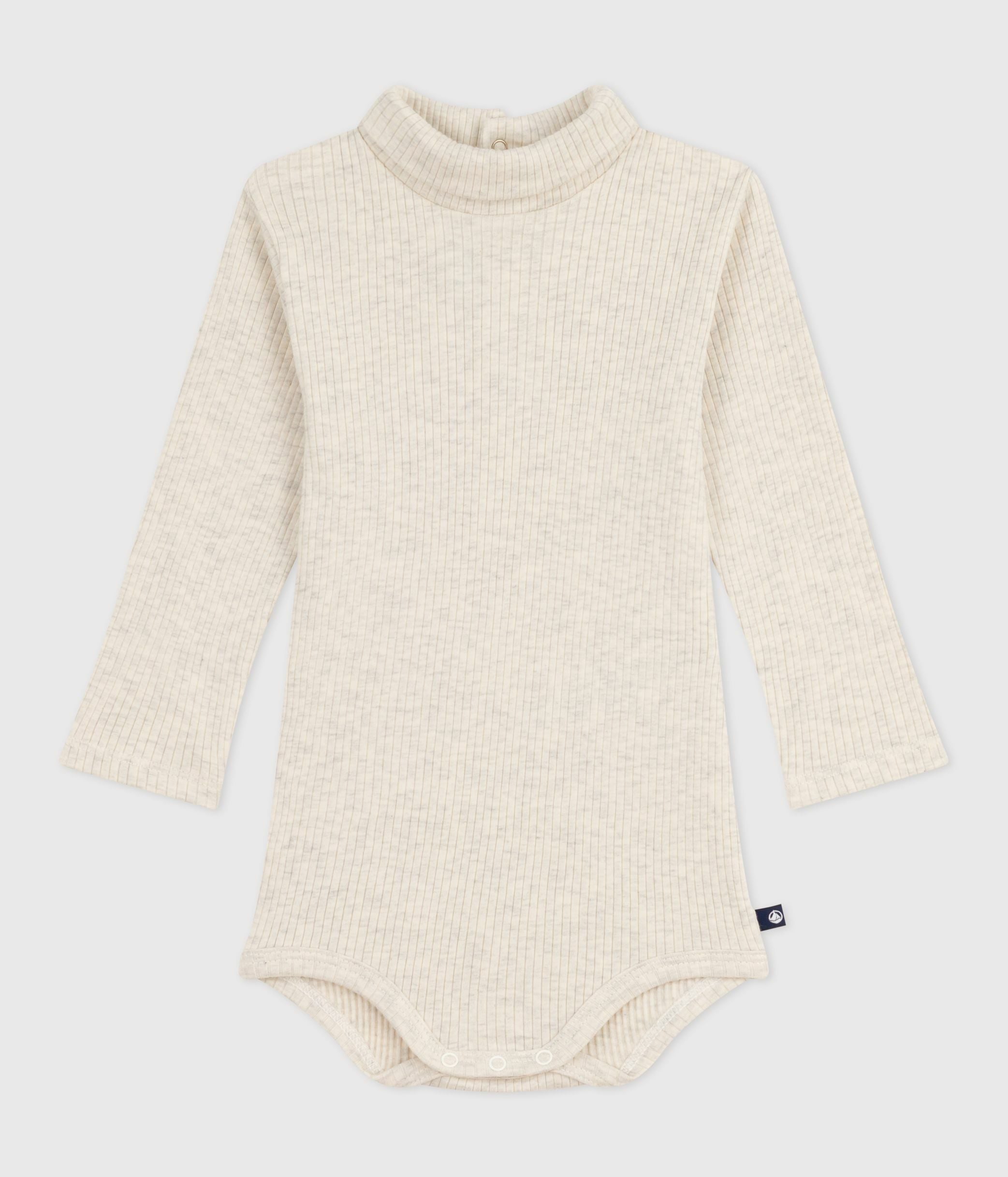 body-bébé-col-roulé-en-coton-uni