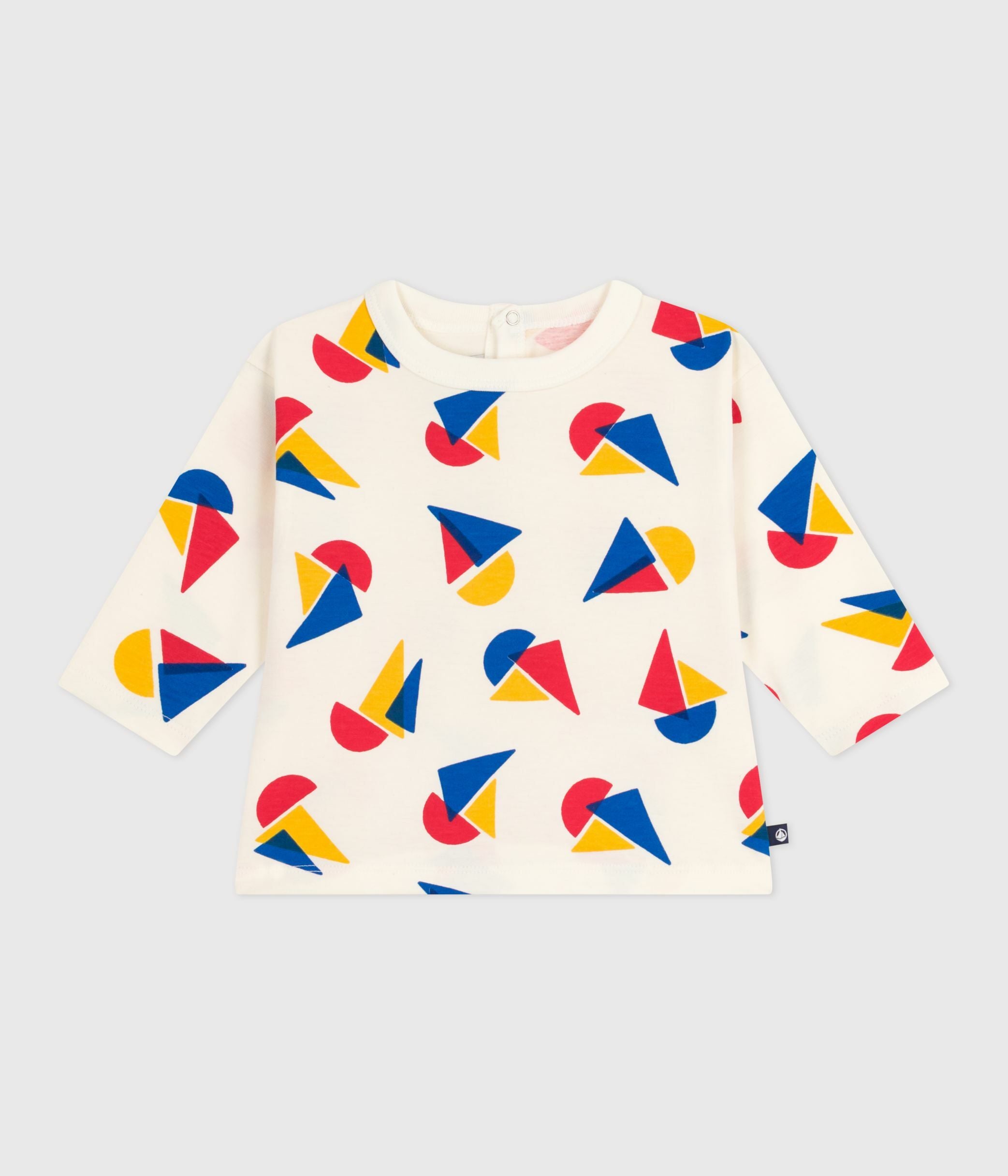 tee-shirt-bébé-en-coton-à-manches-longues,-imprimé-bateaux