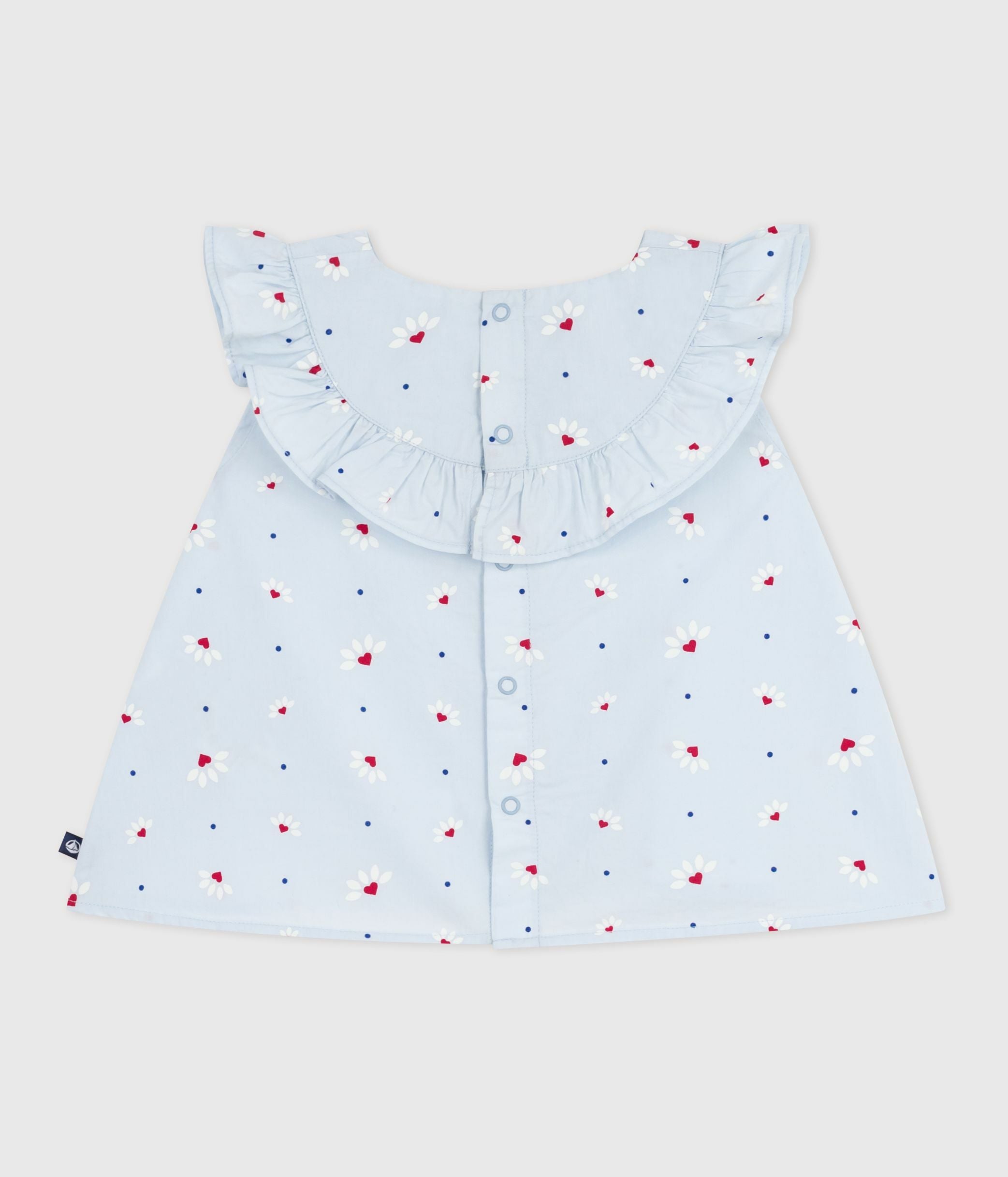 blouse-bébé-en-popeline-de-coton-sans-manches,-imprimé-fleurs