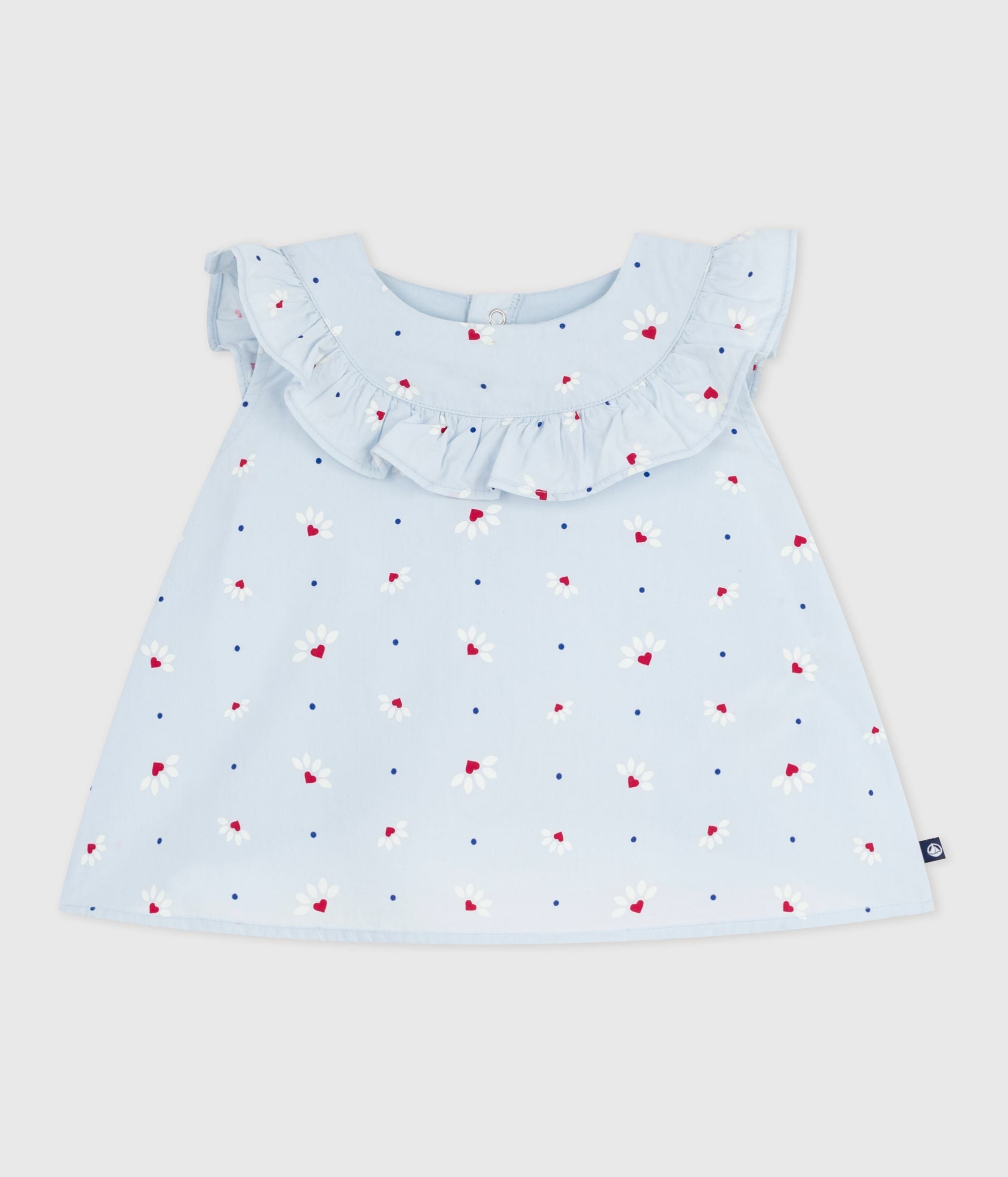 blouse-bébé-en-popeline-de-coton-sans-manches,-imprimé-fleurs
