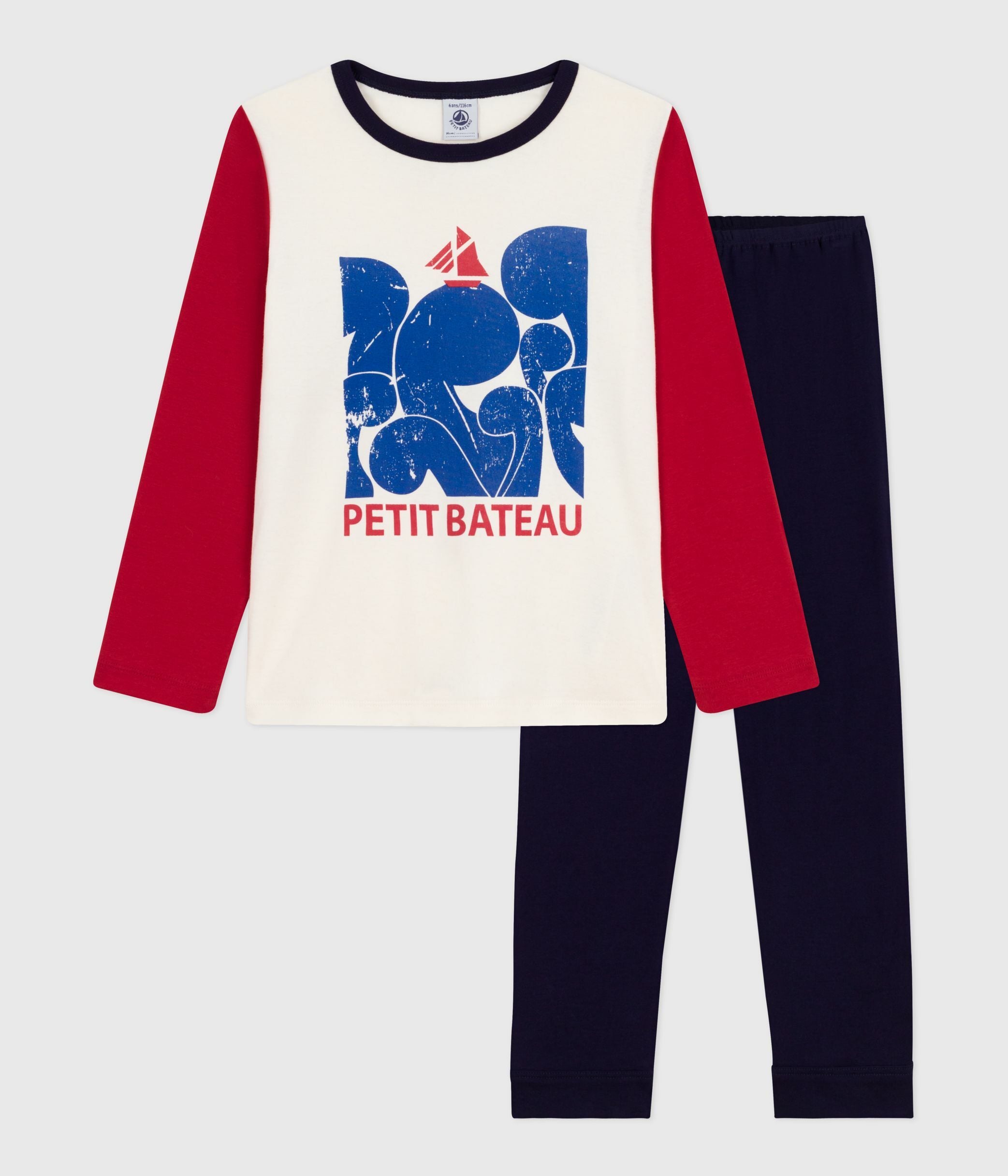 pyjama-enfant-en-coton-bicolore