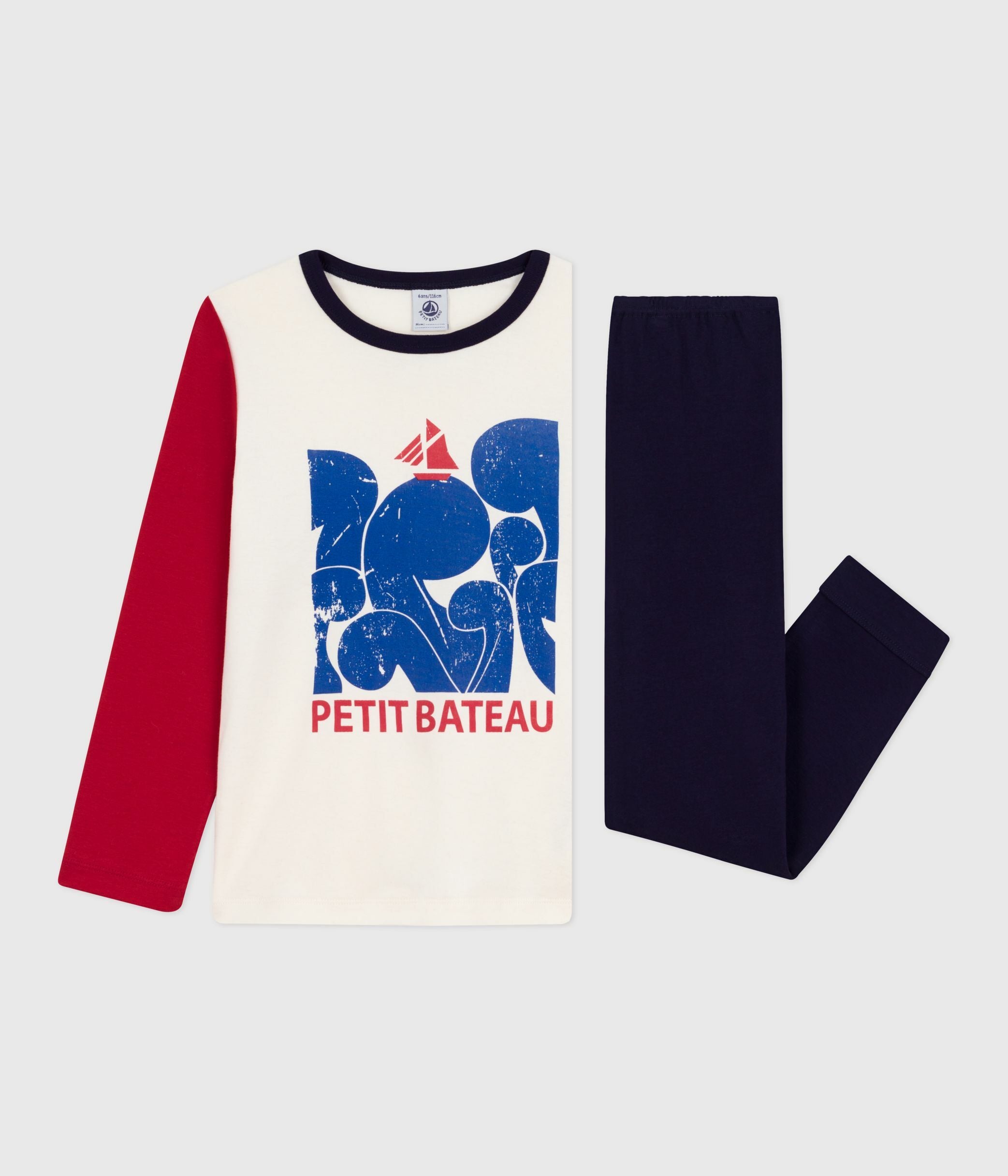 pyjama-enfant-en-coton-bicolore