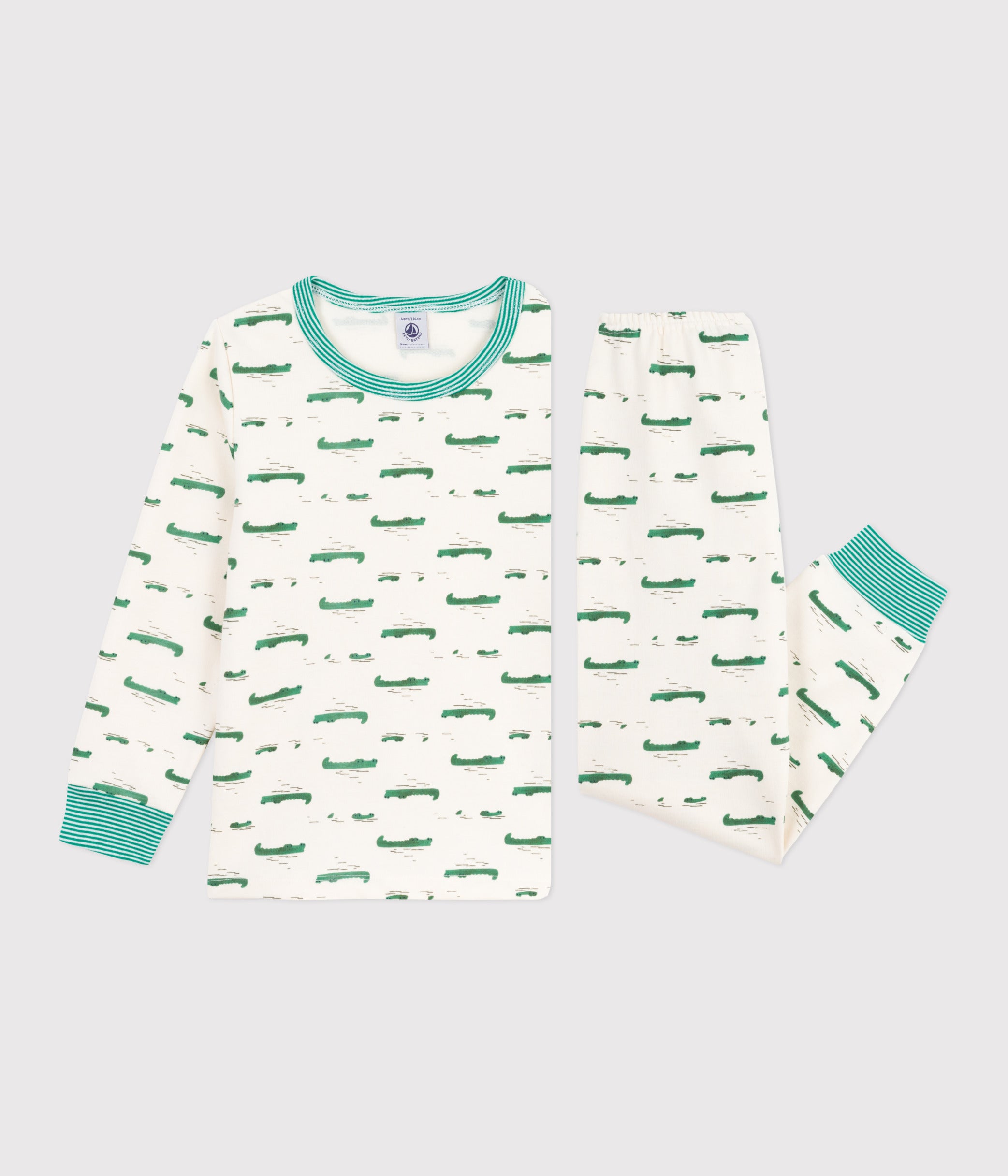pyjama-enfant-en-molleton-imprimé-crocodiles