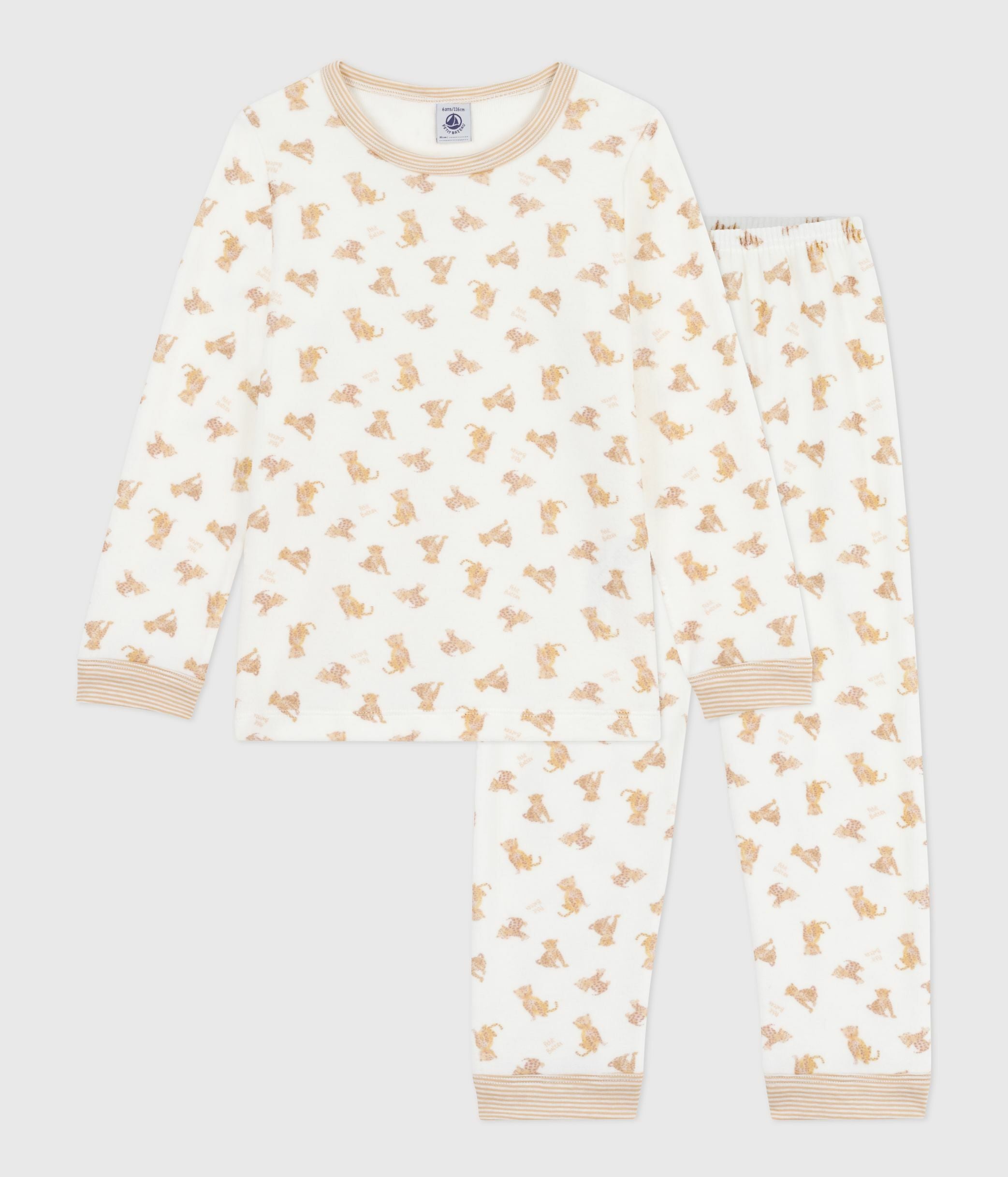 pyjama-enfant-en-velours-imprimé-léopards