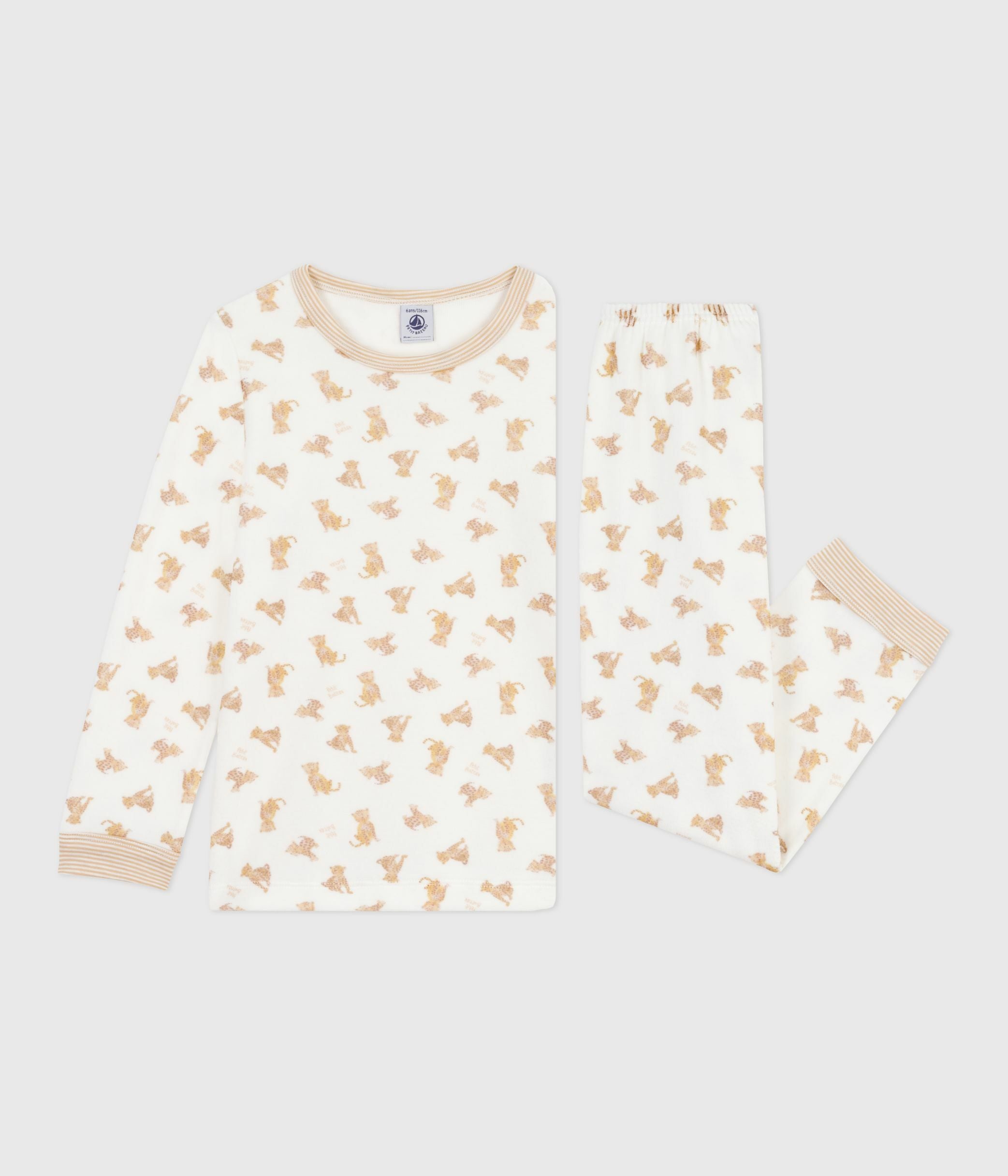 pyjama-enfant-en-velours-imprimé-léopards