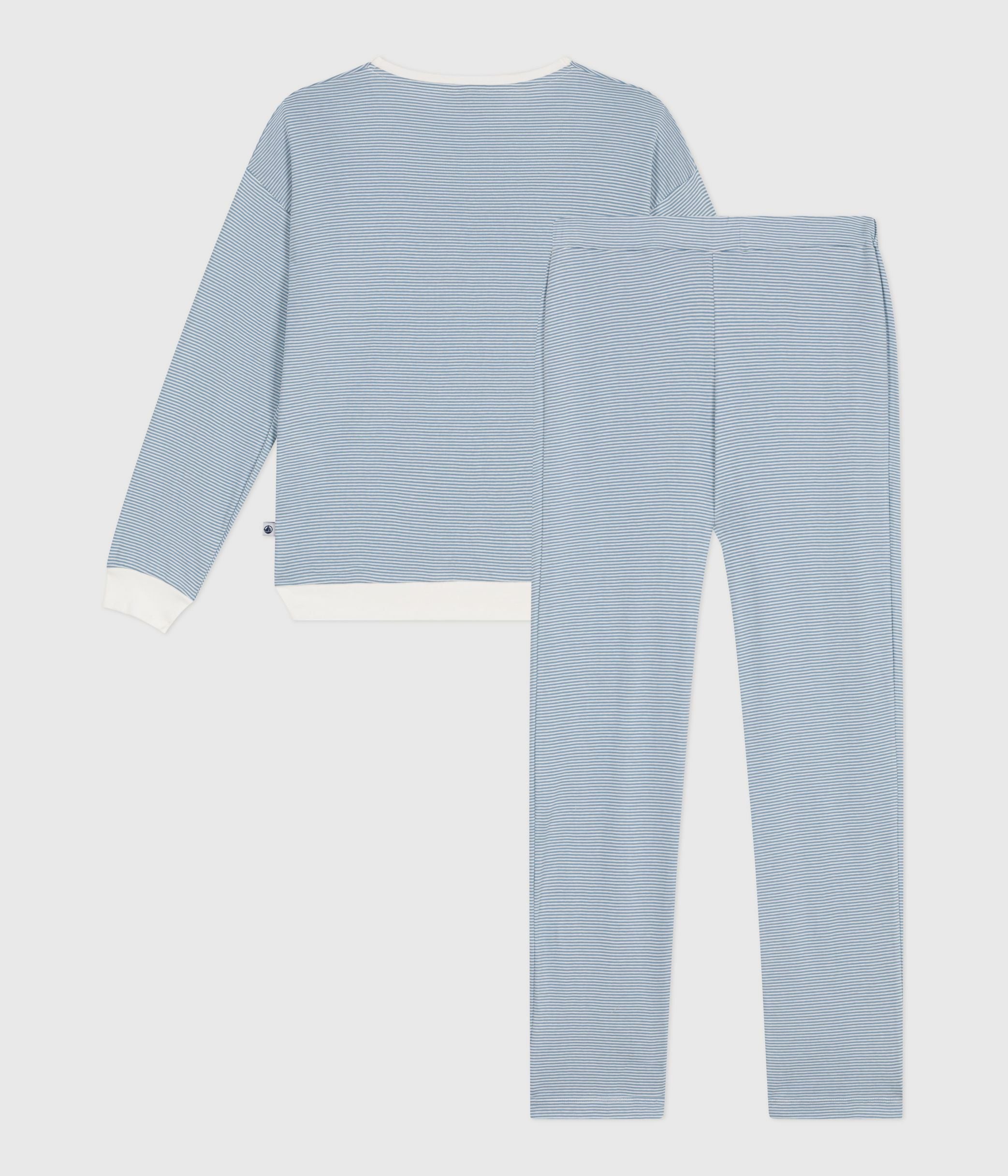 pyjama-femme-en-coton-à-rayures