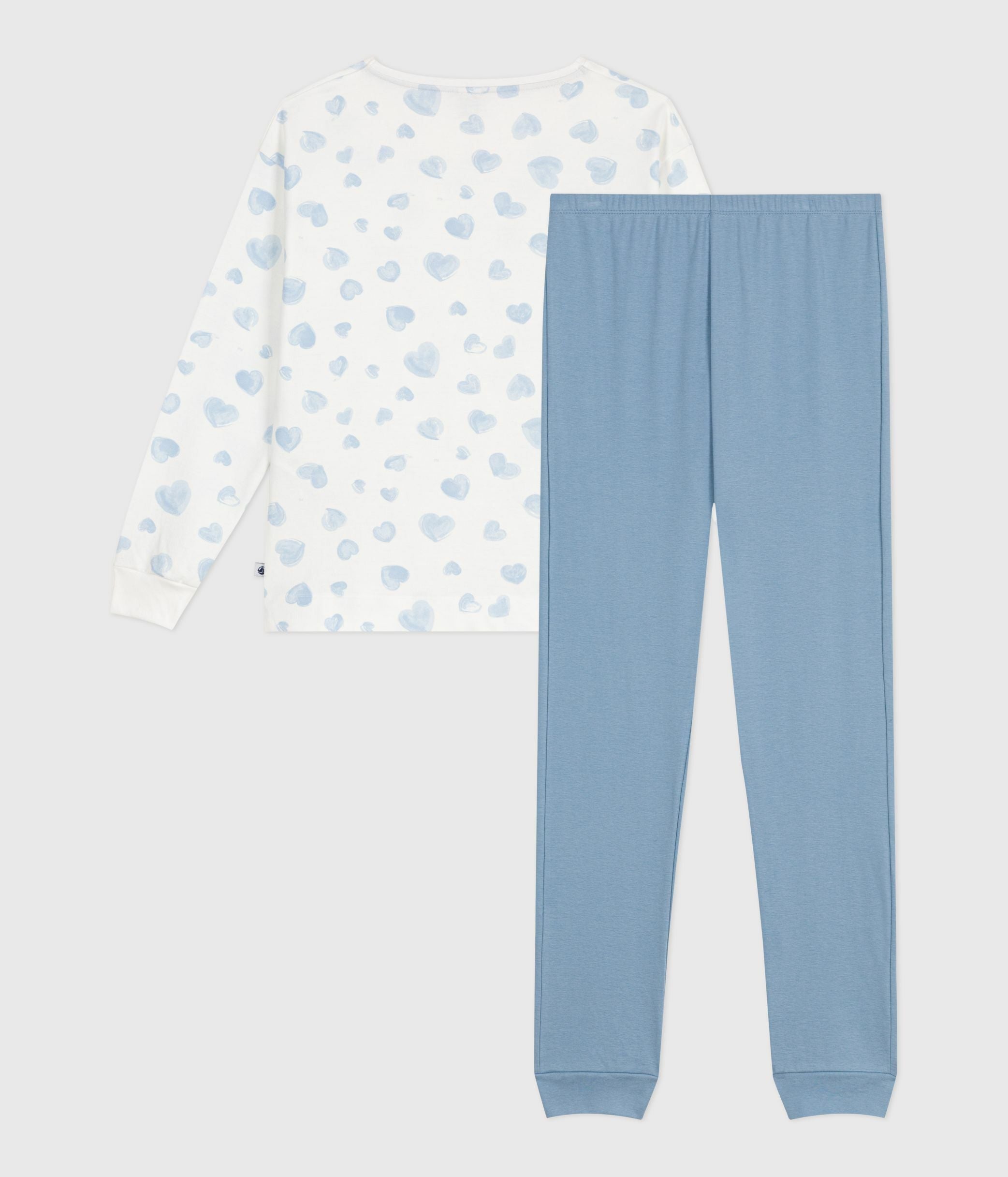 pyjama-femme-en-coton-bi-matière-imprimé-cœurs