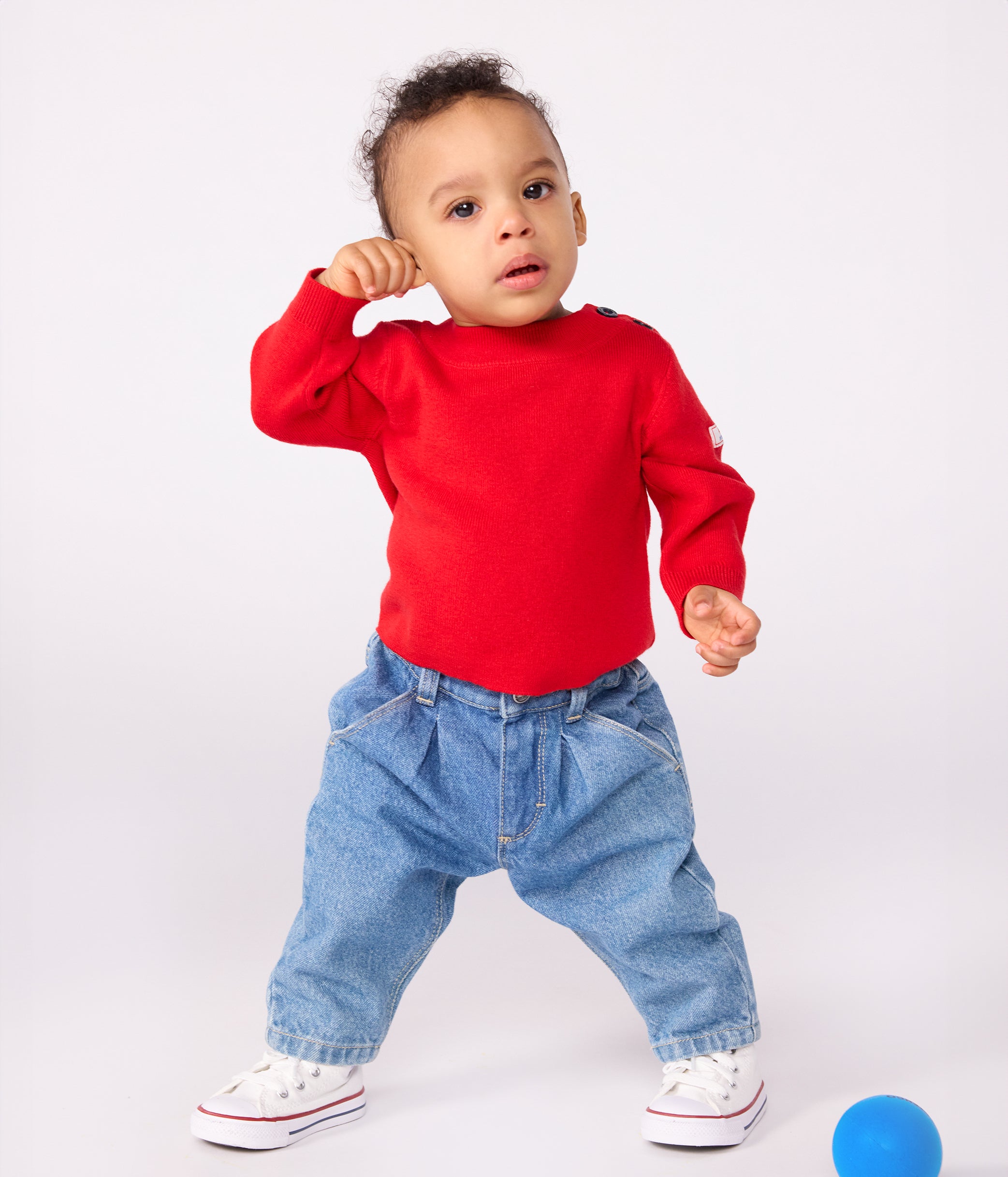 pull-marin-bébé-en-laine-et-coton-uni