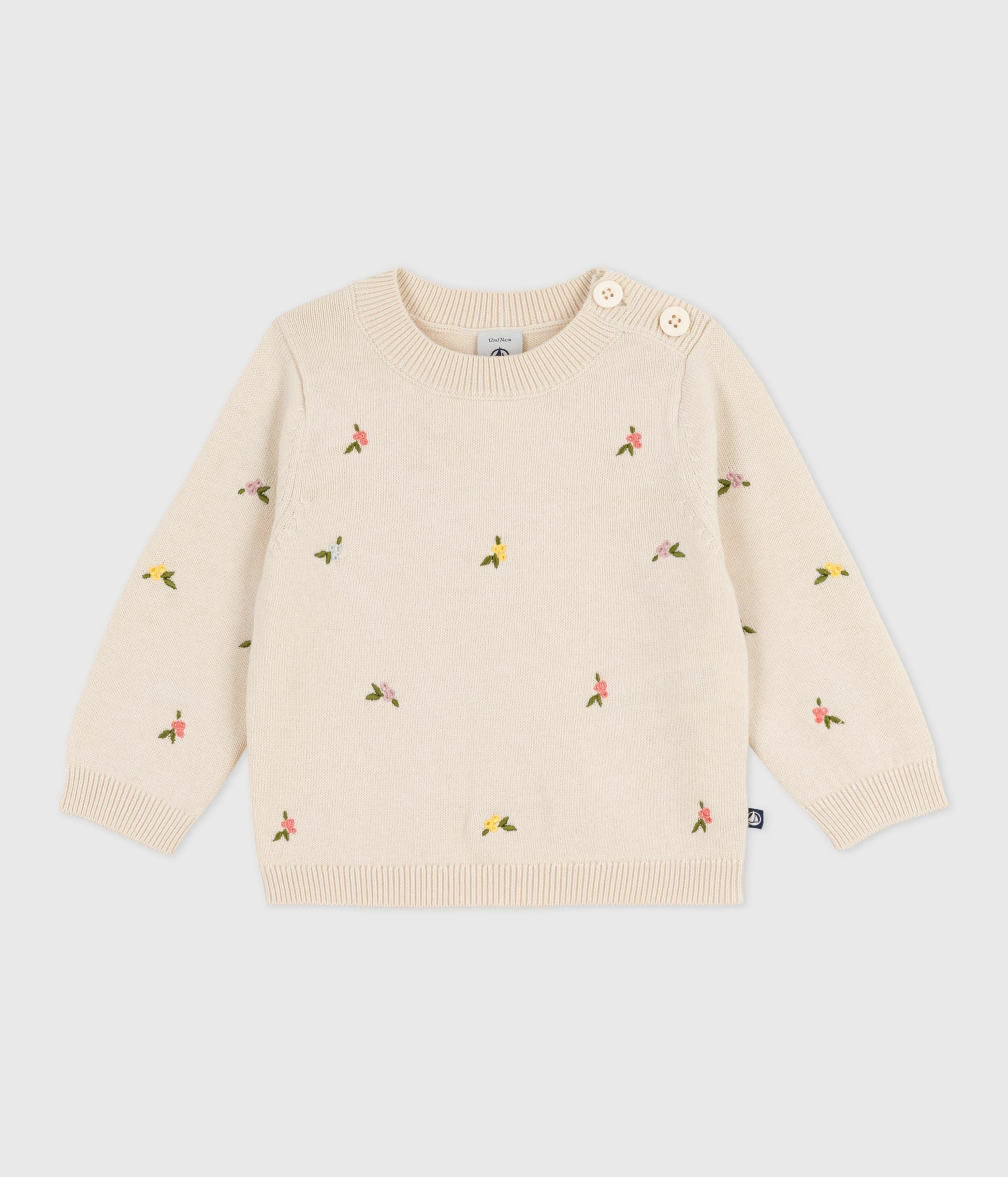 pull-bébé-en-laine-et-coton-à-fleurs-brodées