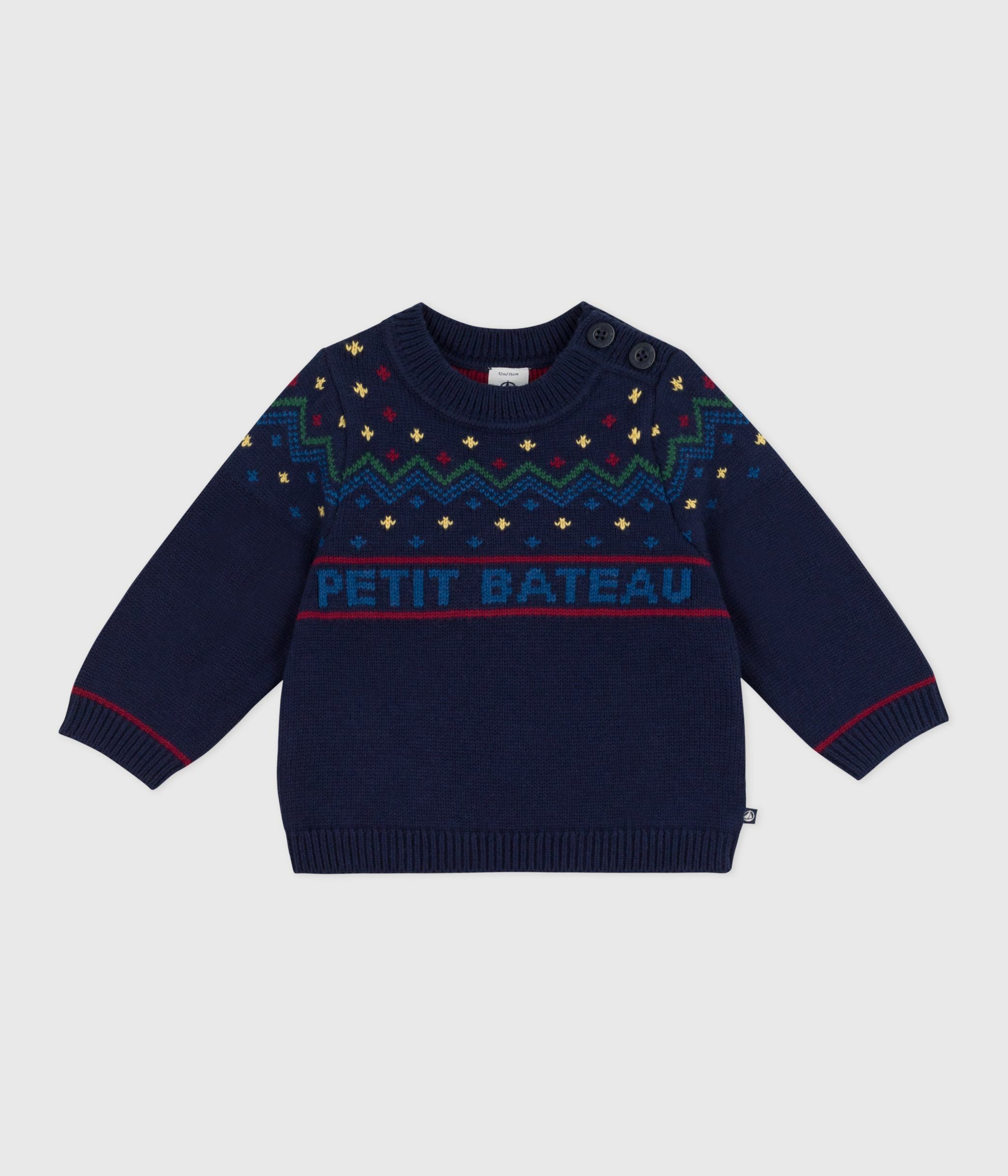 pull-bébé-en-laine-et-coton-à-motifs
