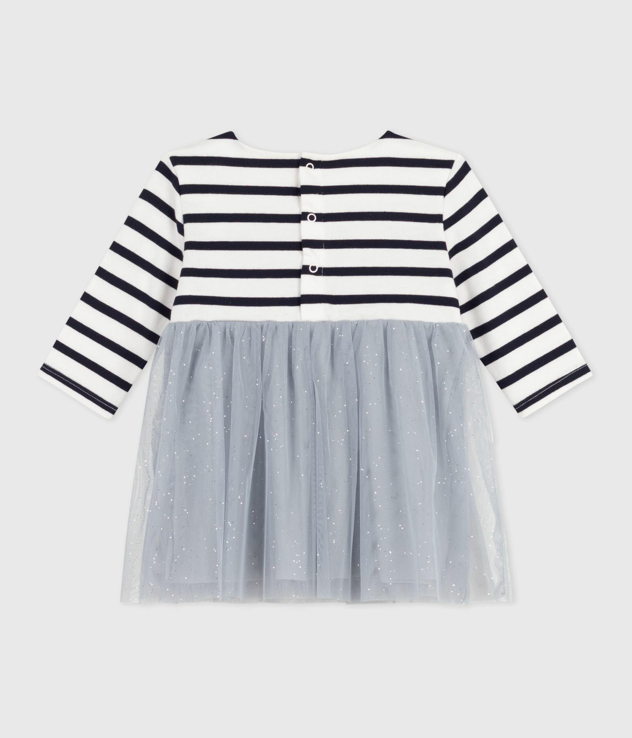 robe-bébé-bi-matière-manches-longues