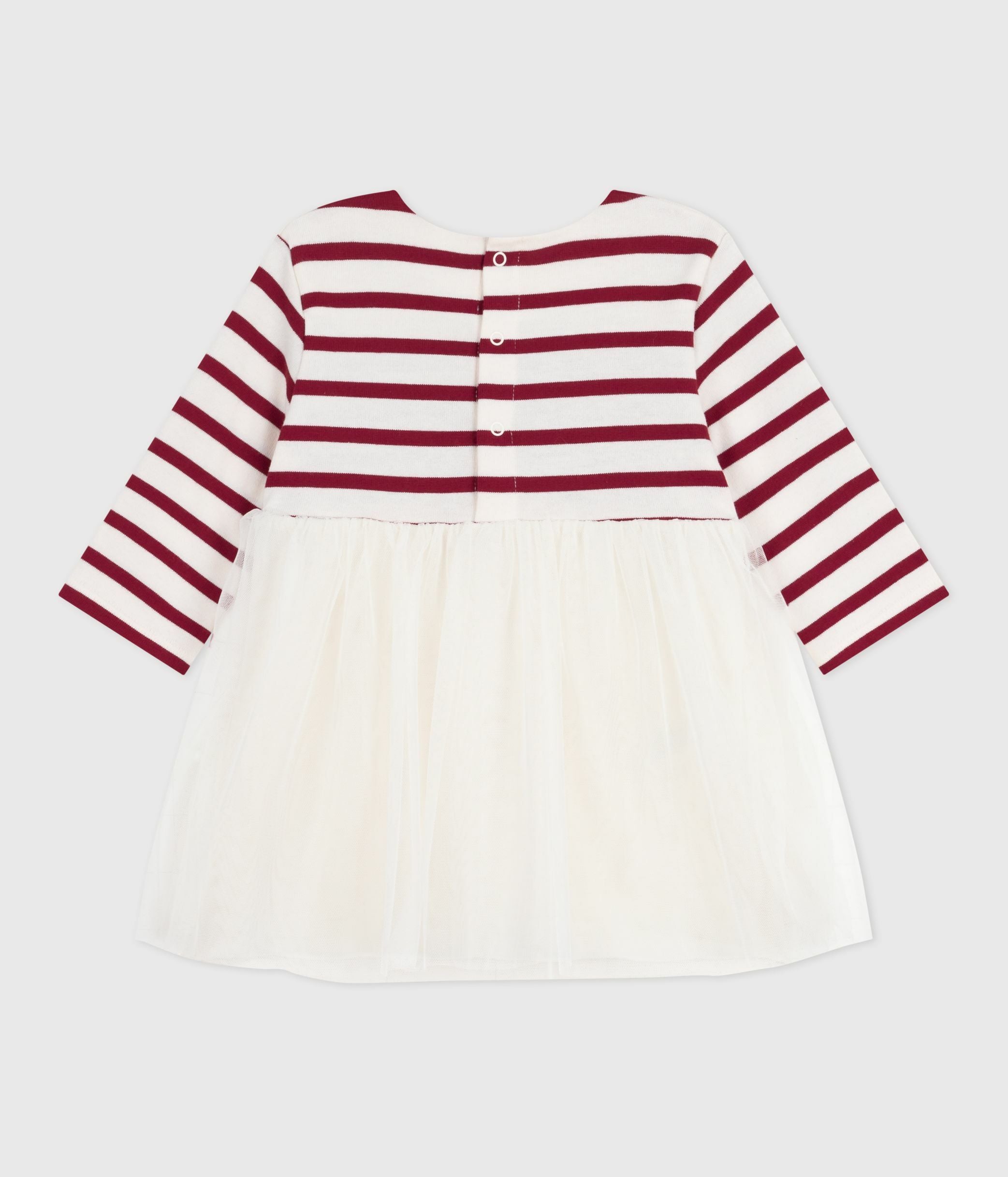 robe-bébé-bi-matière-manches-longues