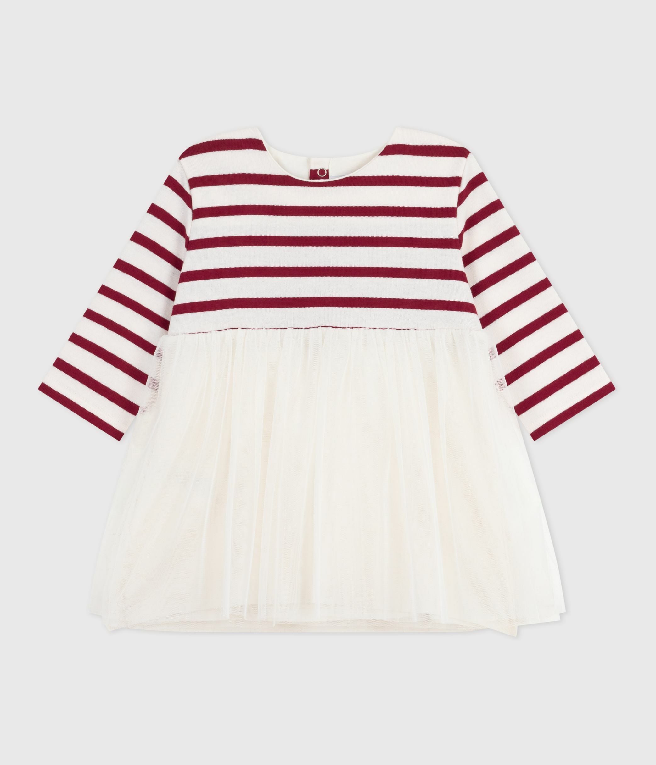 robe-bébé-bi-matière-manches-longues