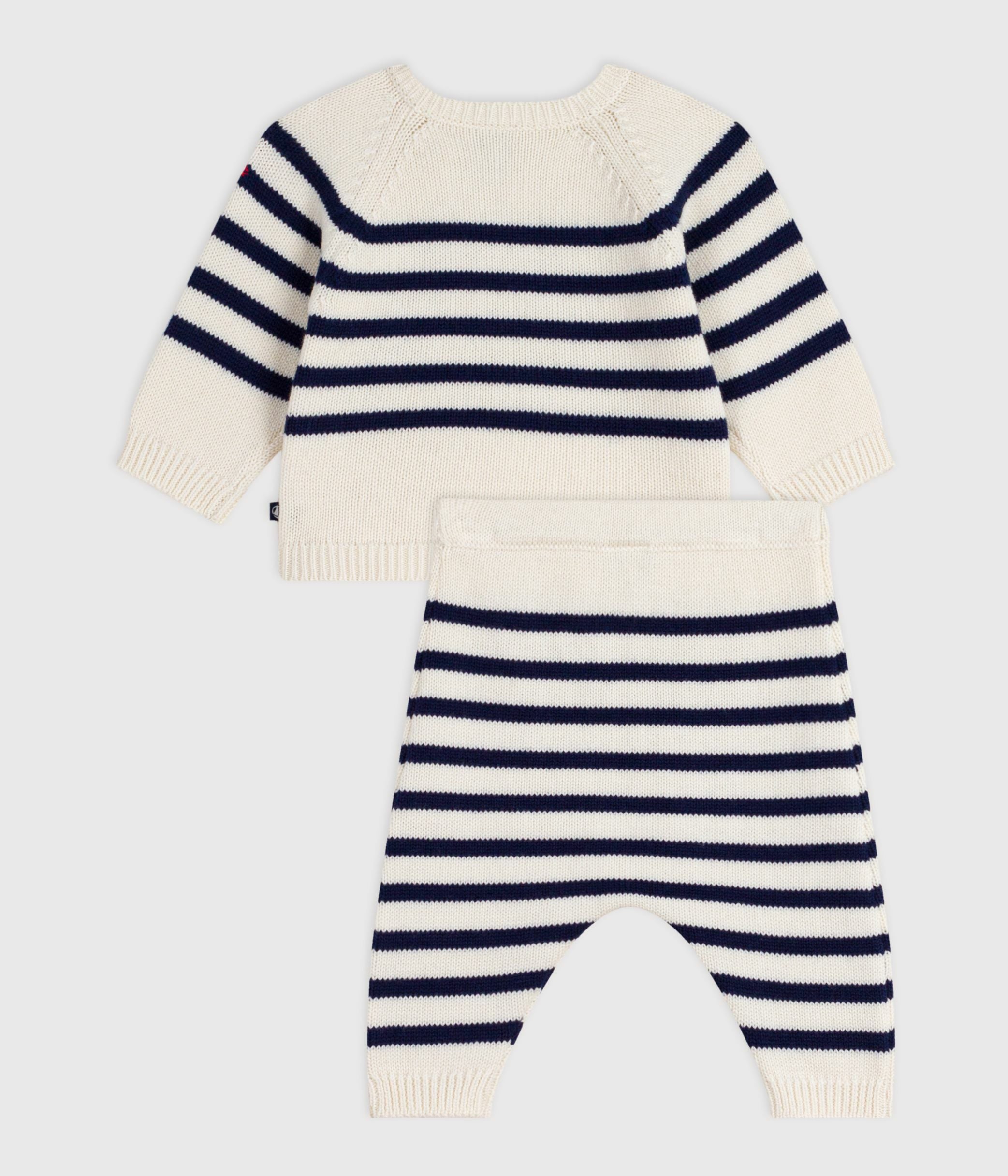 ensemble-2-pièces-bébé-rayure-marinière-en-tricot