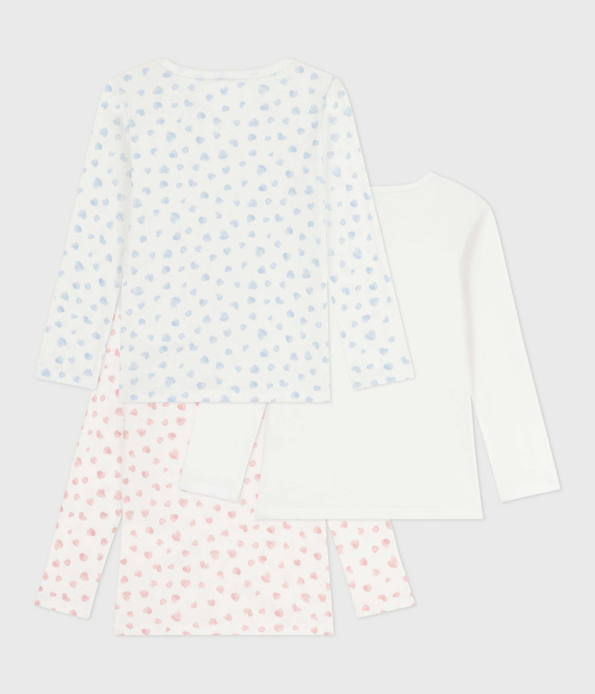 lot-de-3-tee-shirts-enfant-en-coton-manches-longues-imprimé-cœurs