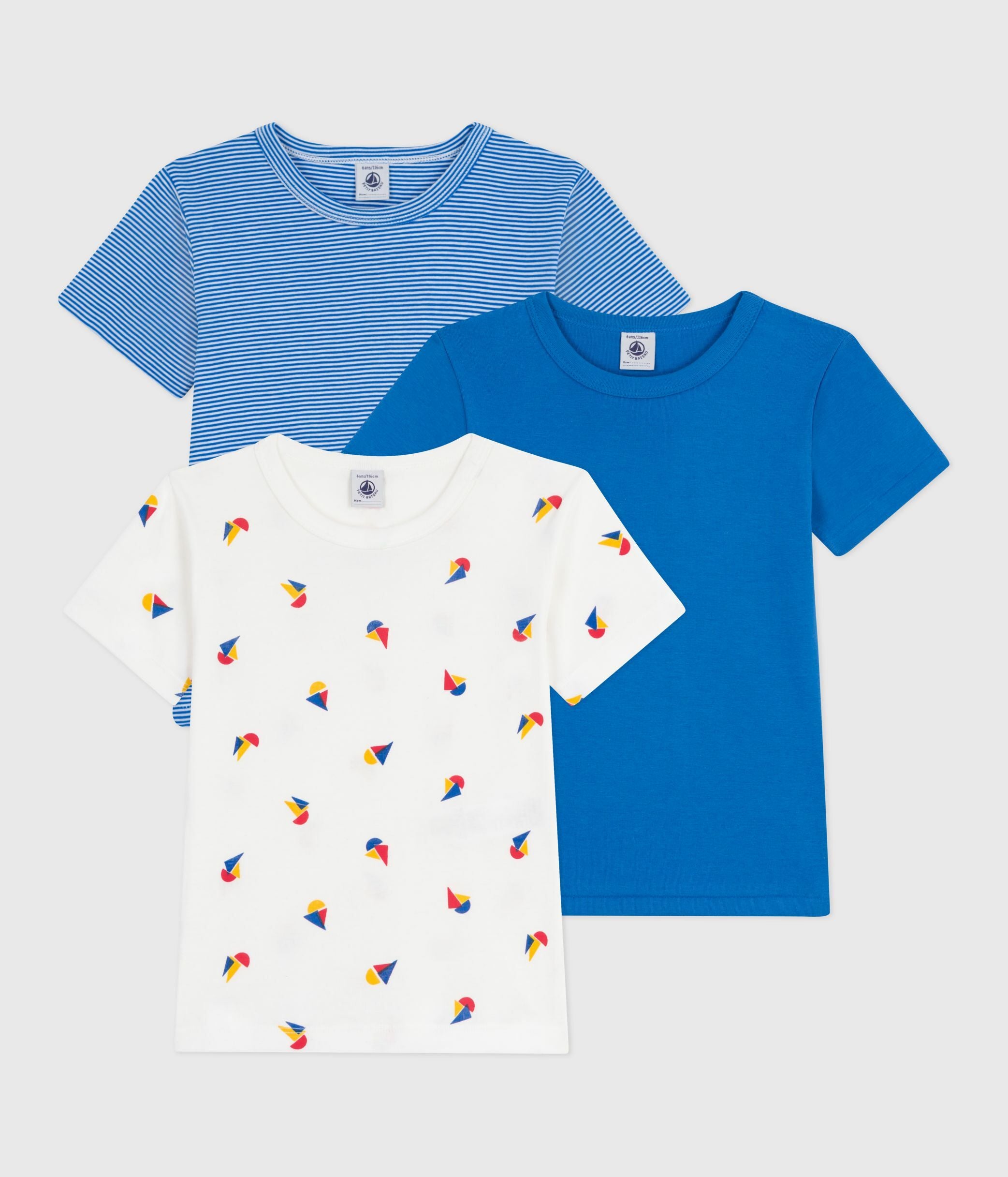 lot-de-3-tee-shirts-enfant-en-coton-manches-courtes-imprimé