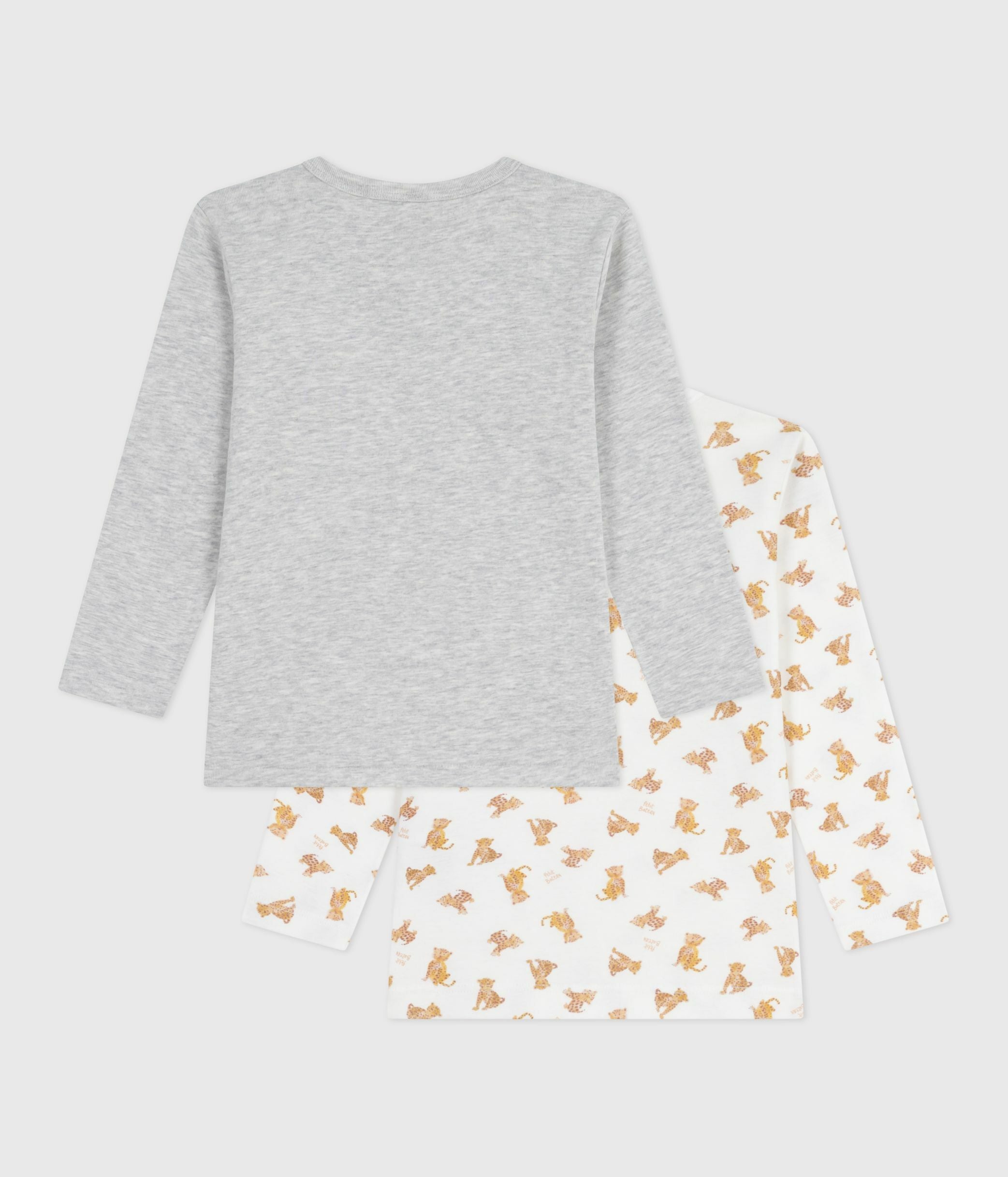 lot-de-2-tee-shirts-enfant-en-coton-manches-longues-imprimé-léopards