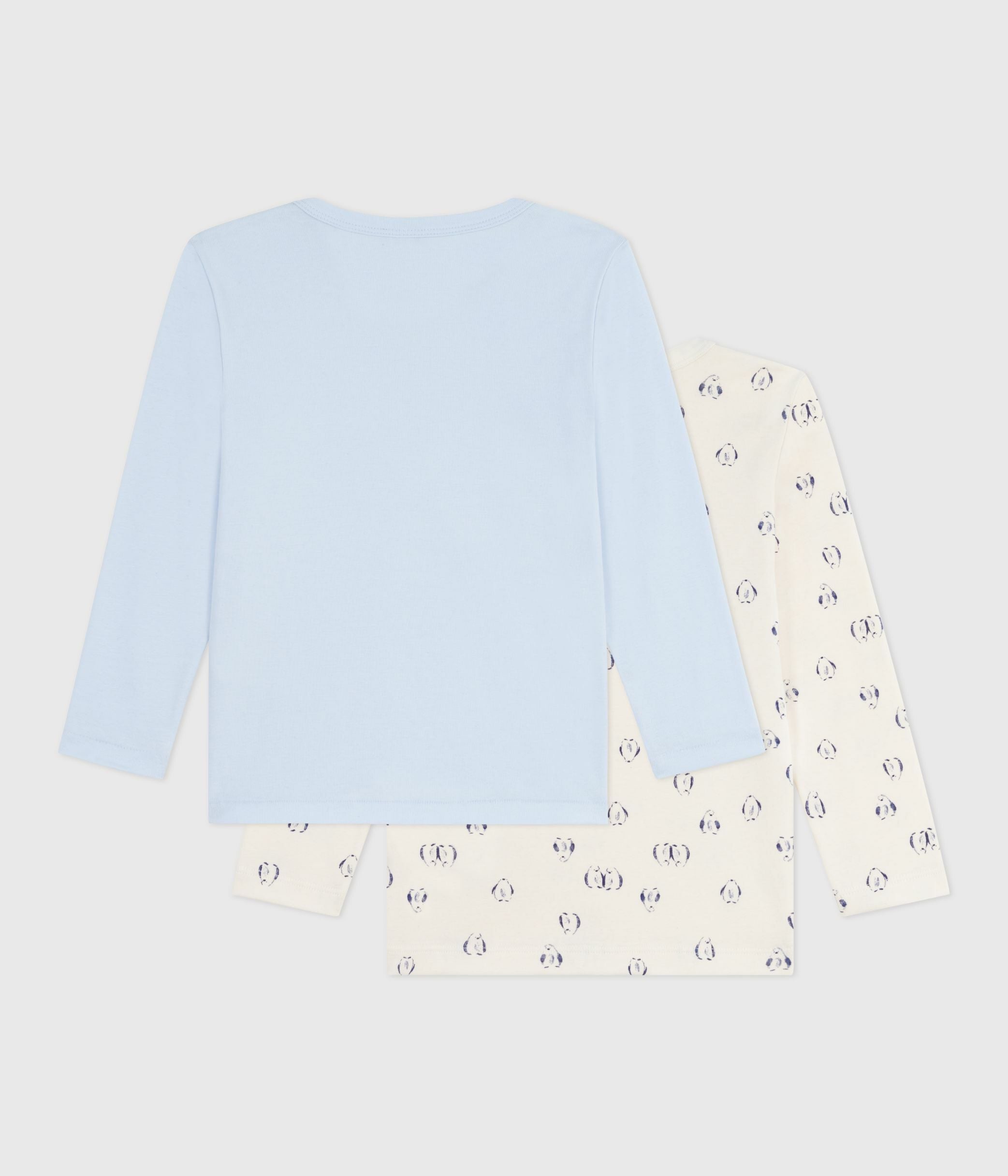 lot-de-2-tee-shirts-enfant-en-coton-manches-longues-imprimé