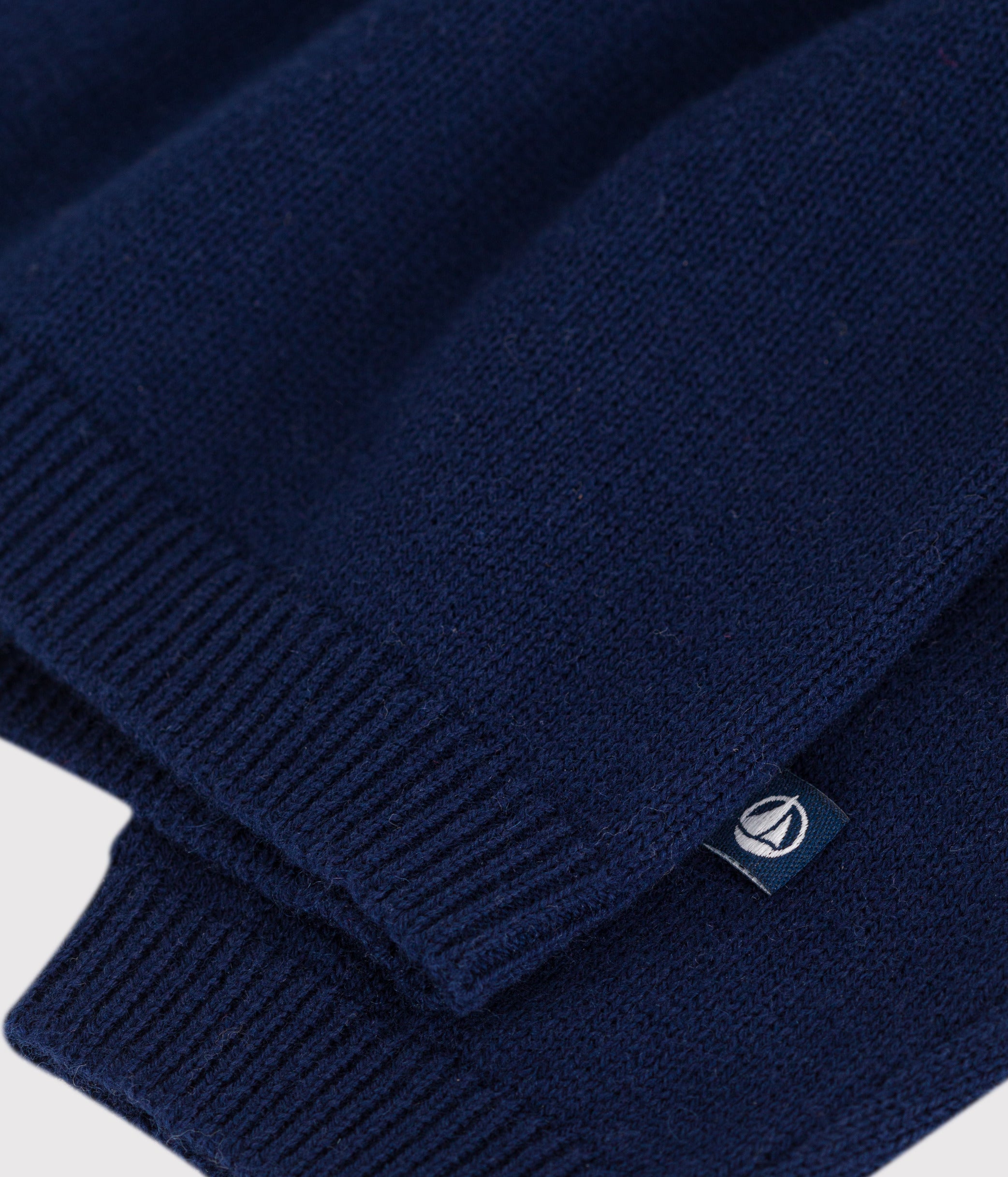 cardigan-bébé-en-tricot-laine-et-coton-uni-à-col