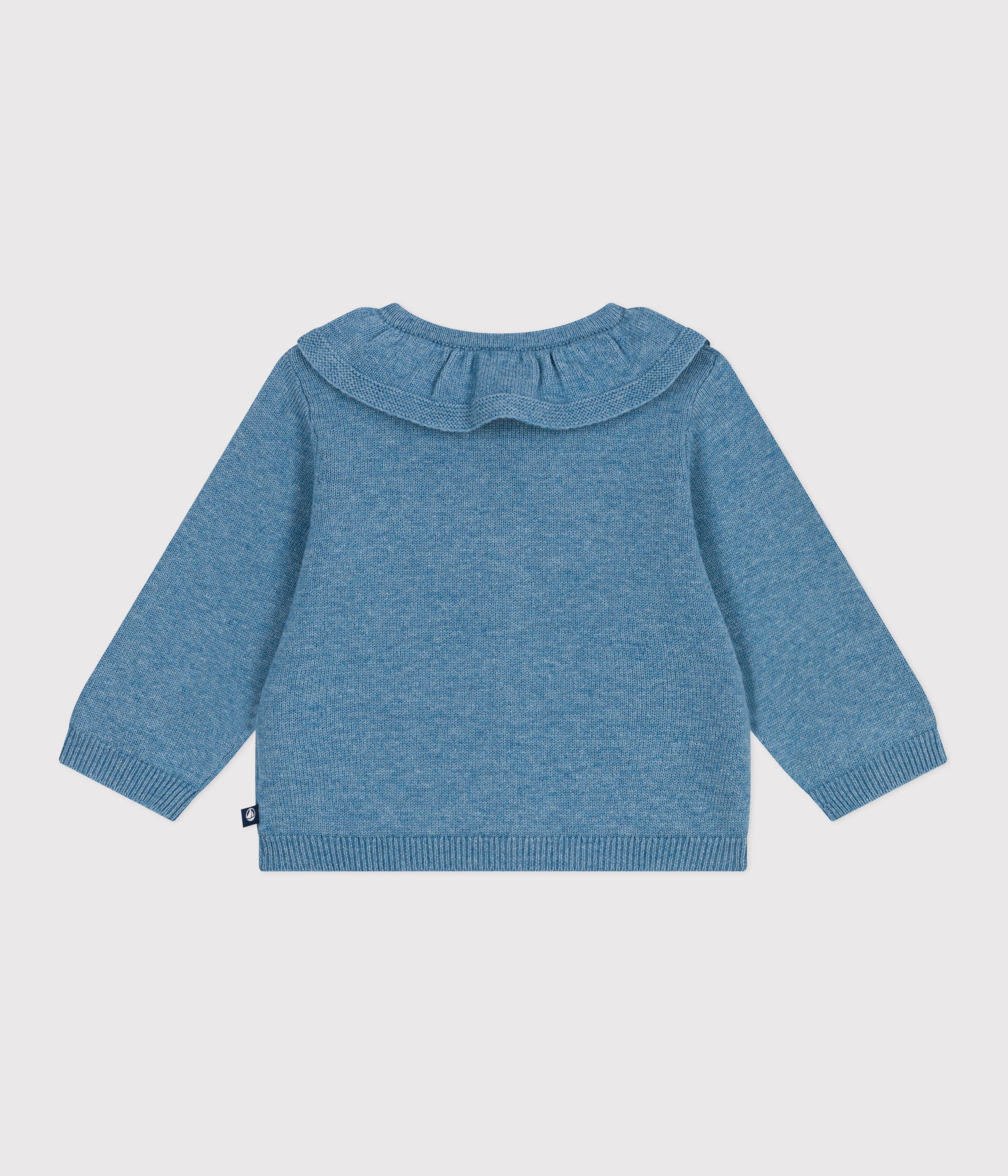 cardigan-bébé-en-tricot-laine-et-coton-uni-à-col