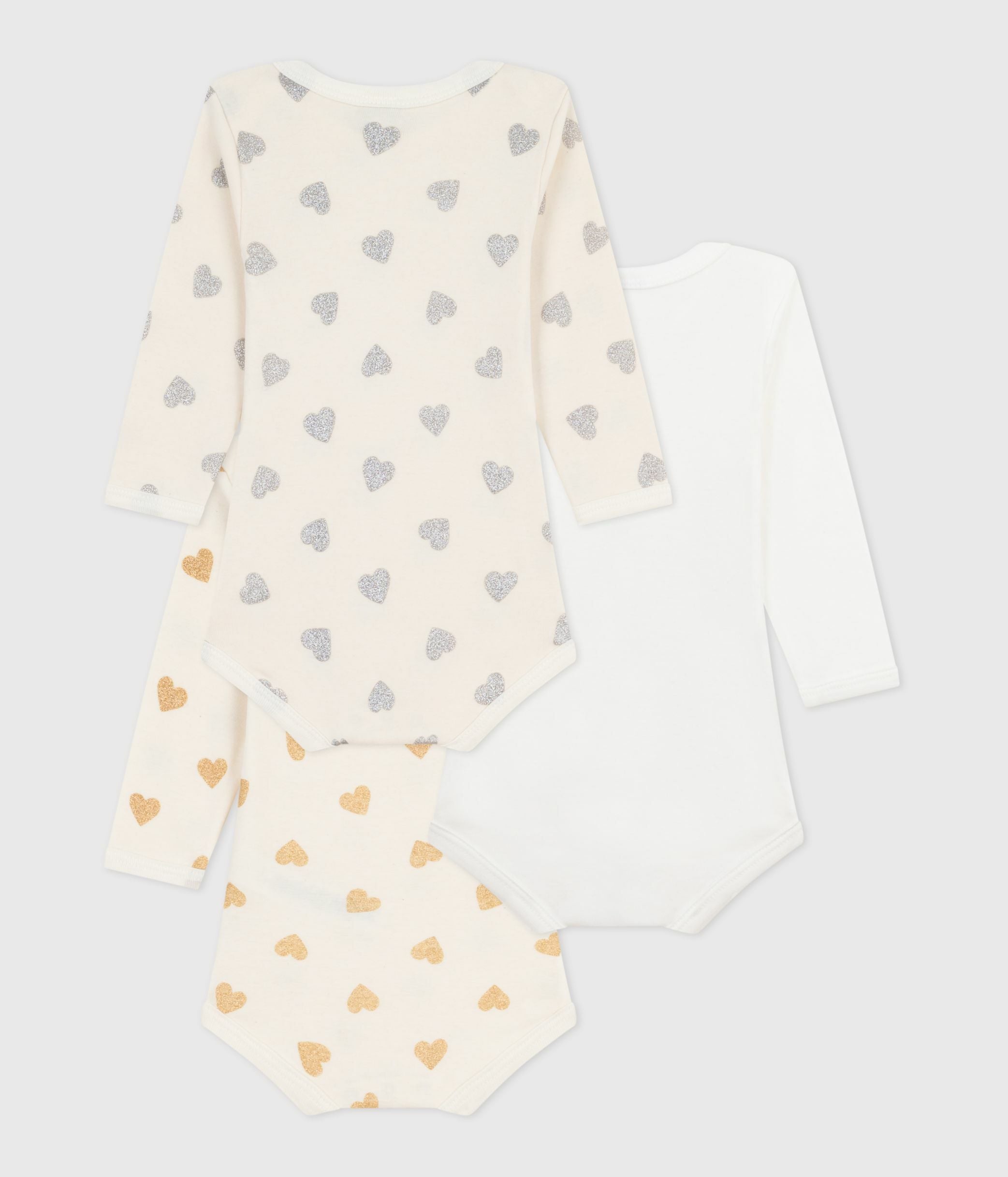 lot-de-3-bodies-manche-longues-en-coton-imprimé-cœurs-pailletés-bébé