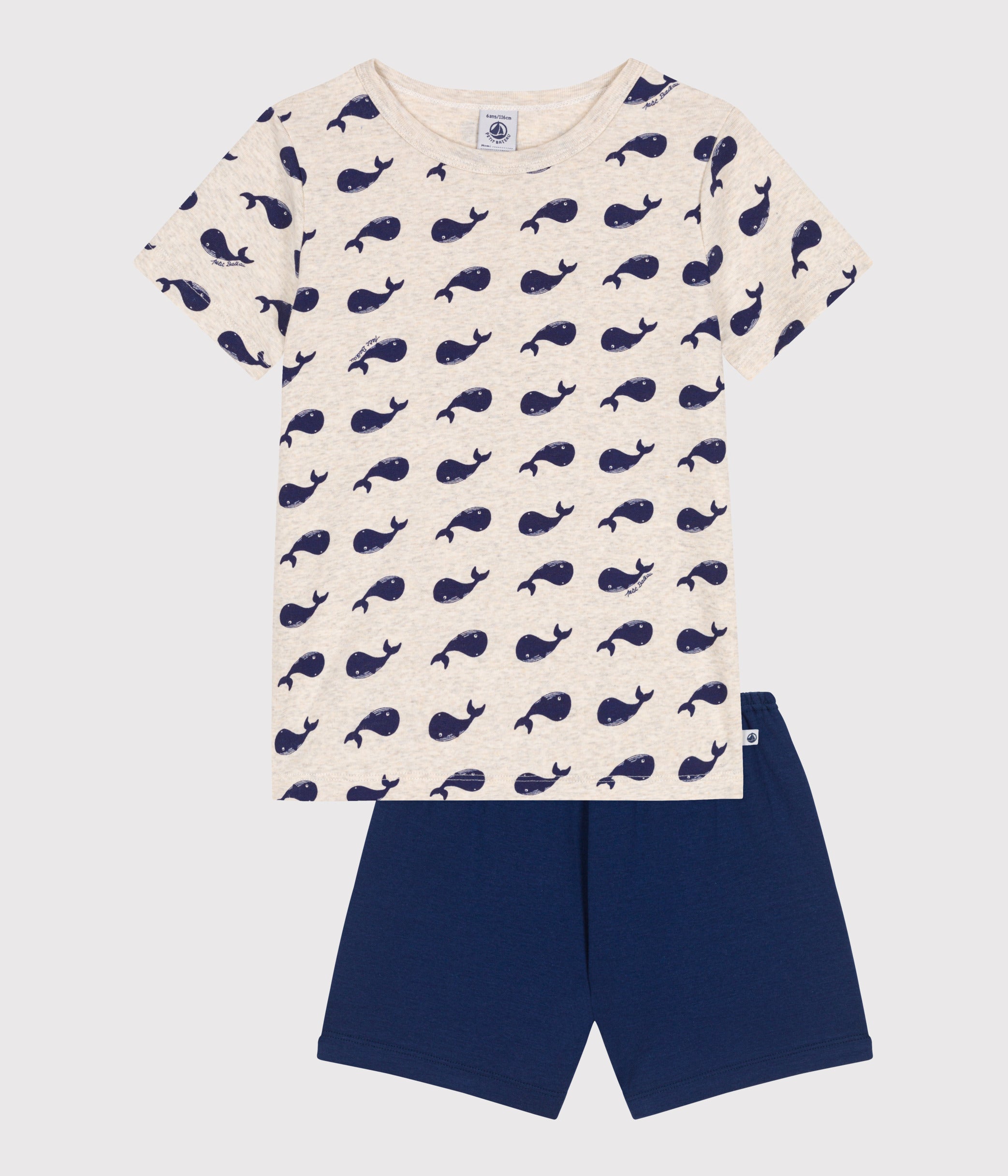 pyjama-short-enfant-en-coton-imprimé-baleines