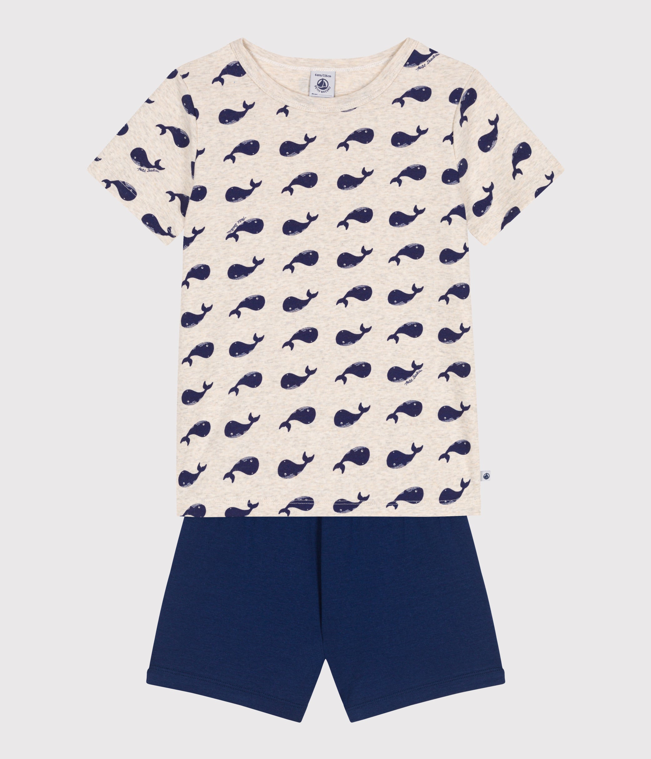 pyjama-short-enfant-en-coton-imprimé-baleines